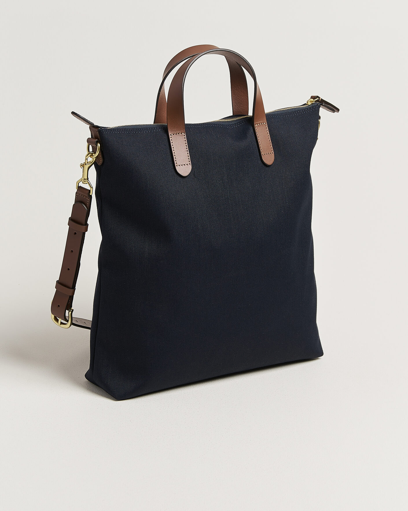 Men | Bags | Mismo | M/S Canvas Shopper Deep Sea Blue/Cuoio