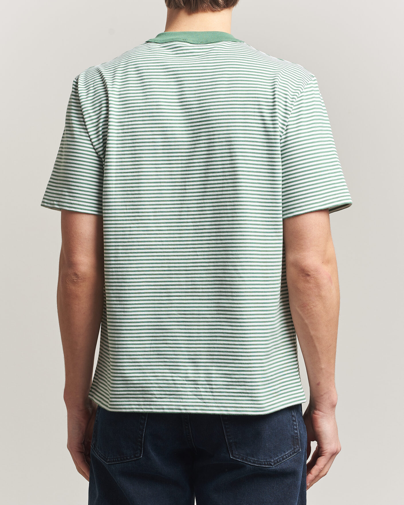 Men | T-Shirts | Armor-lux | Callac Héritage Stripe T-Shirt Ivy/Blanc