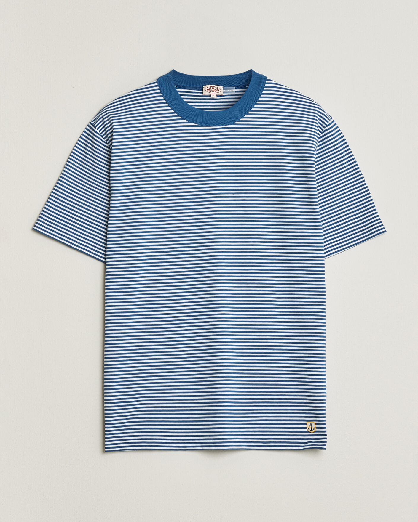 Men | T-Shirts | Armor-lux | Callac Héritage Stripe T-Shirt Dark Blue/Blanc