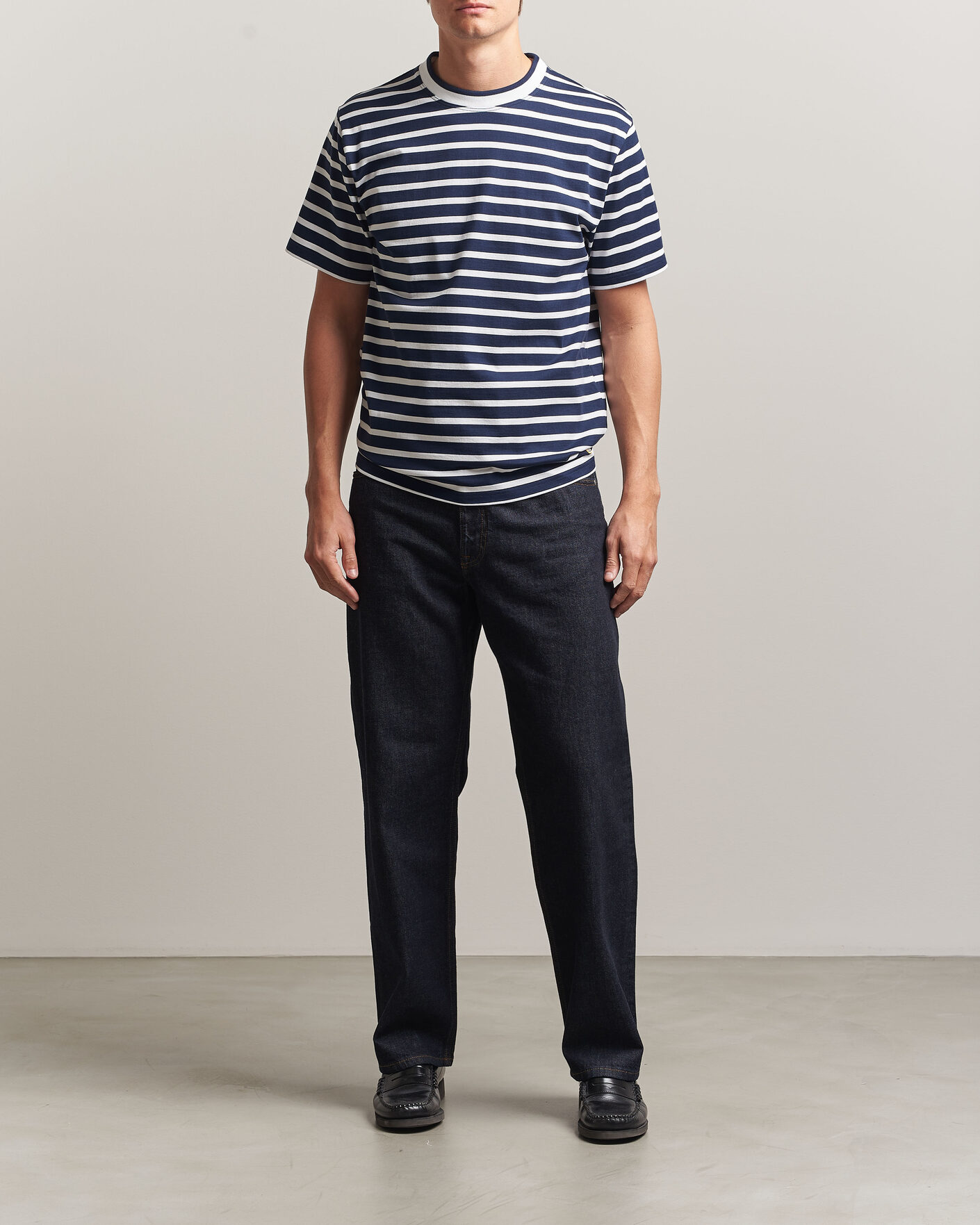 Men | T-Shirts | Armor-lux | Heritage Callac Stripe T-Shirt Marine/Blanc