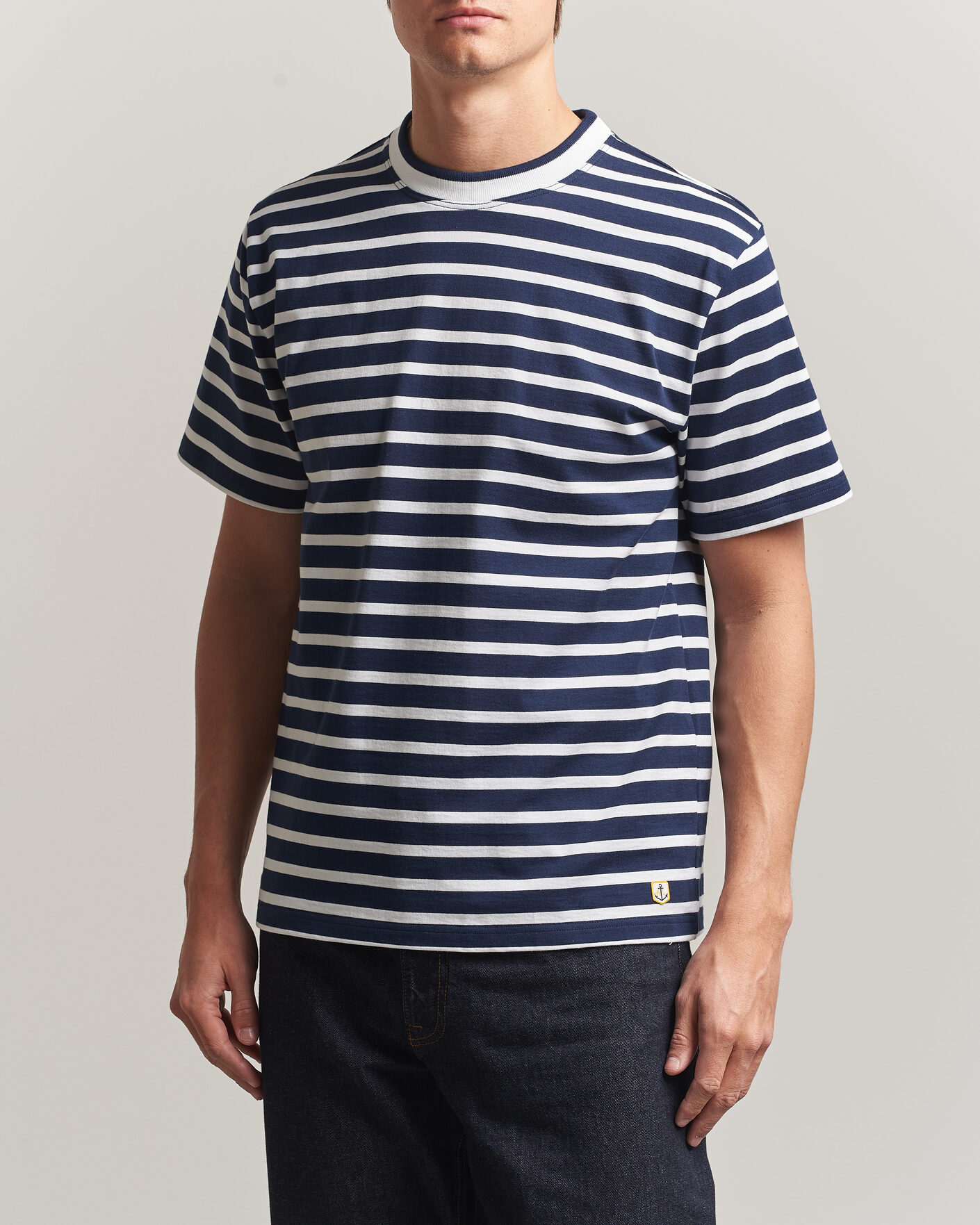 Men | T-Shirts | Armor-lux | Heritage Callac Stripe T-Shirt Marine/Blanc