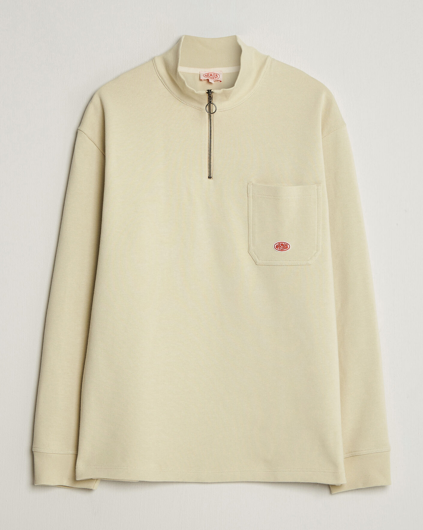 Men | Sweaters & Knitwear | Armor-lux | Camionneur Cotton Half Zip Sweater Gravel