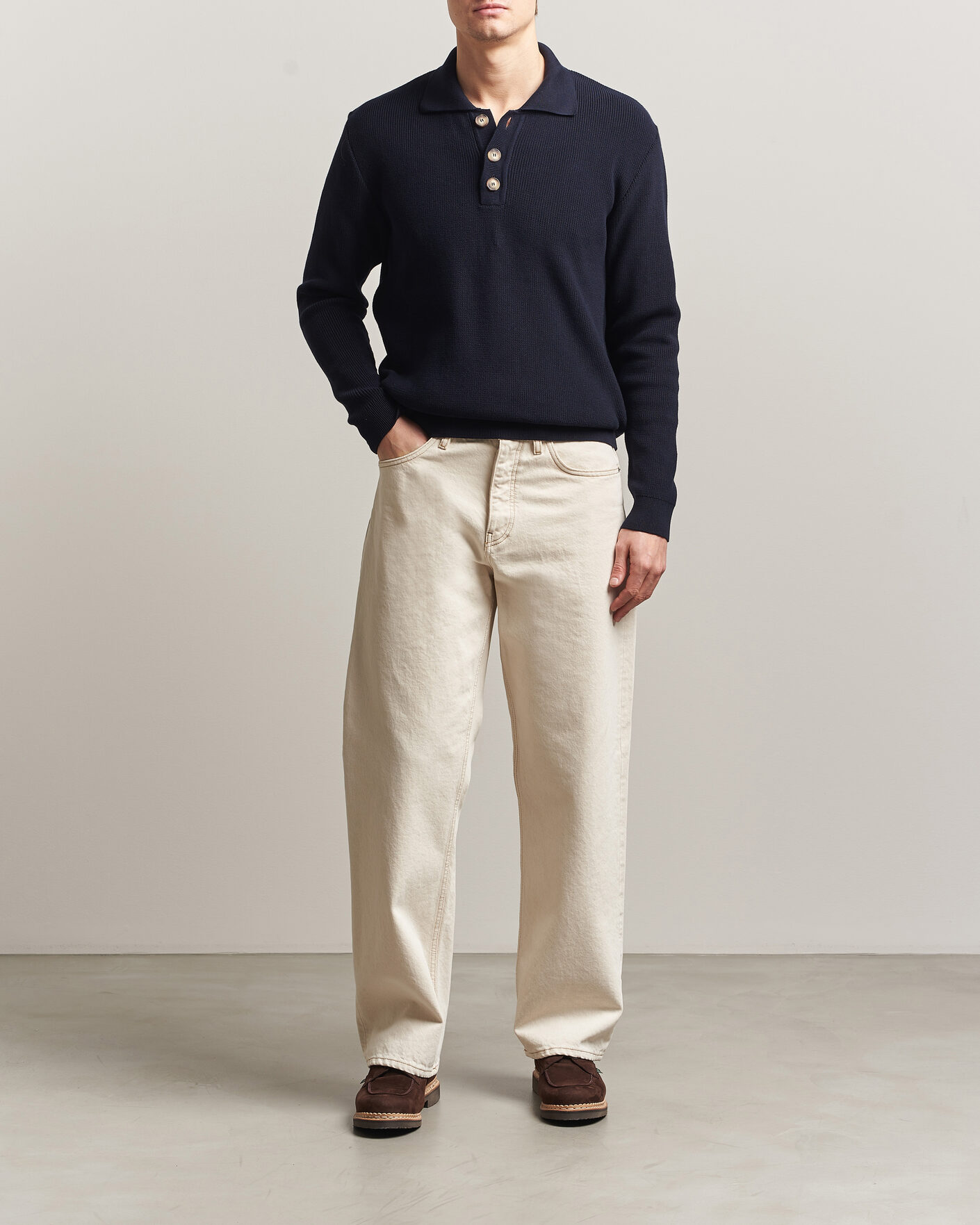 Men | Sweaters & Knitwear | Armor-lux | Heritage Knitted Polo Marine Deep