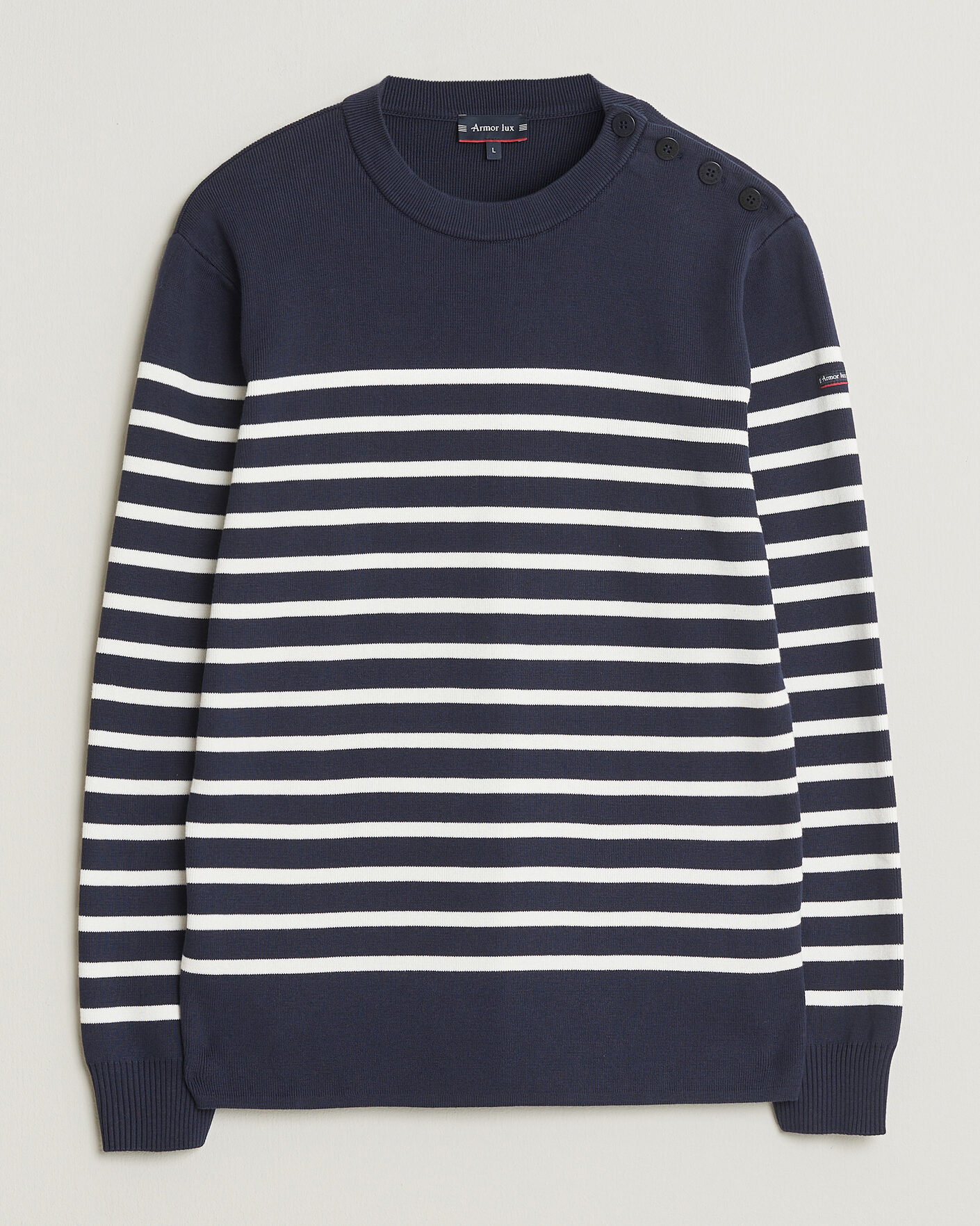 Men | Sweaters & Knitwear | Armor-lux | Groix Striped Sweater Navy/Nature