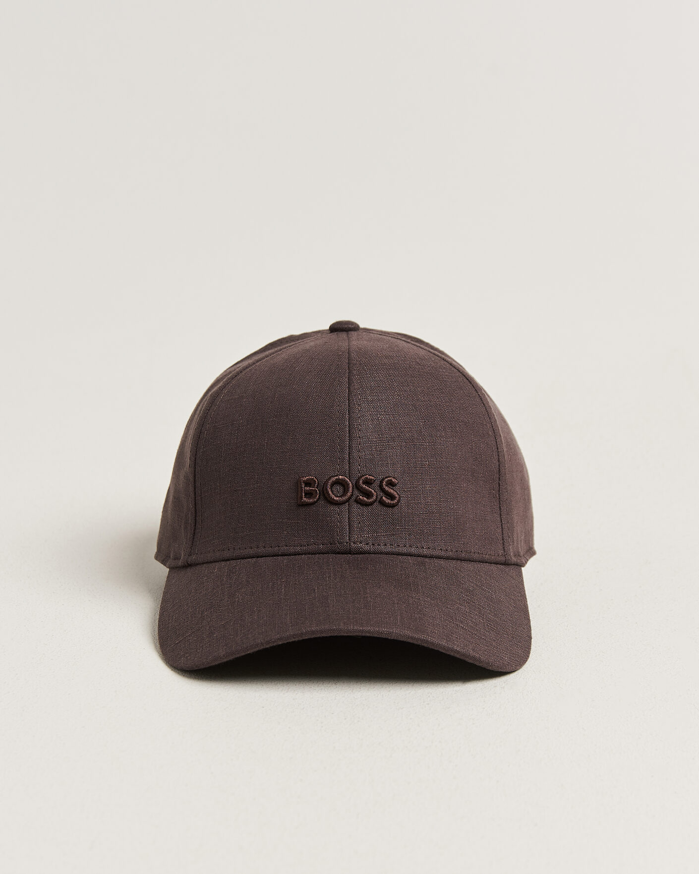 Men | Hats & Caps | BOSS BLACK | Zed Linen Cap Dark Brown