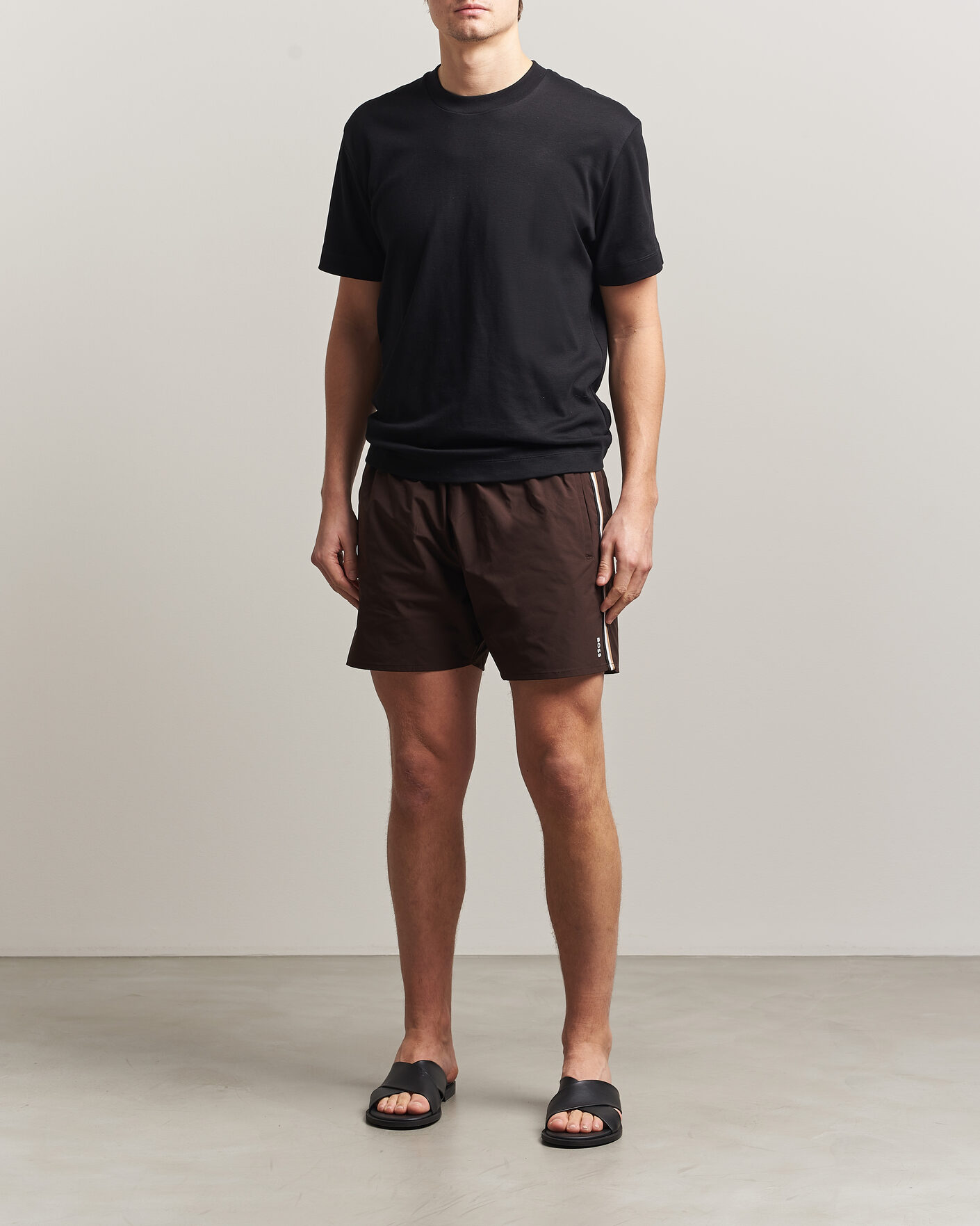 Men | Swimwear | BOSS BLACK | Iconic Swimshorts Dark Brown