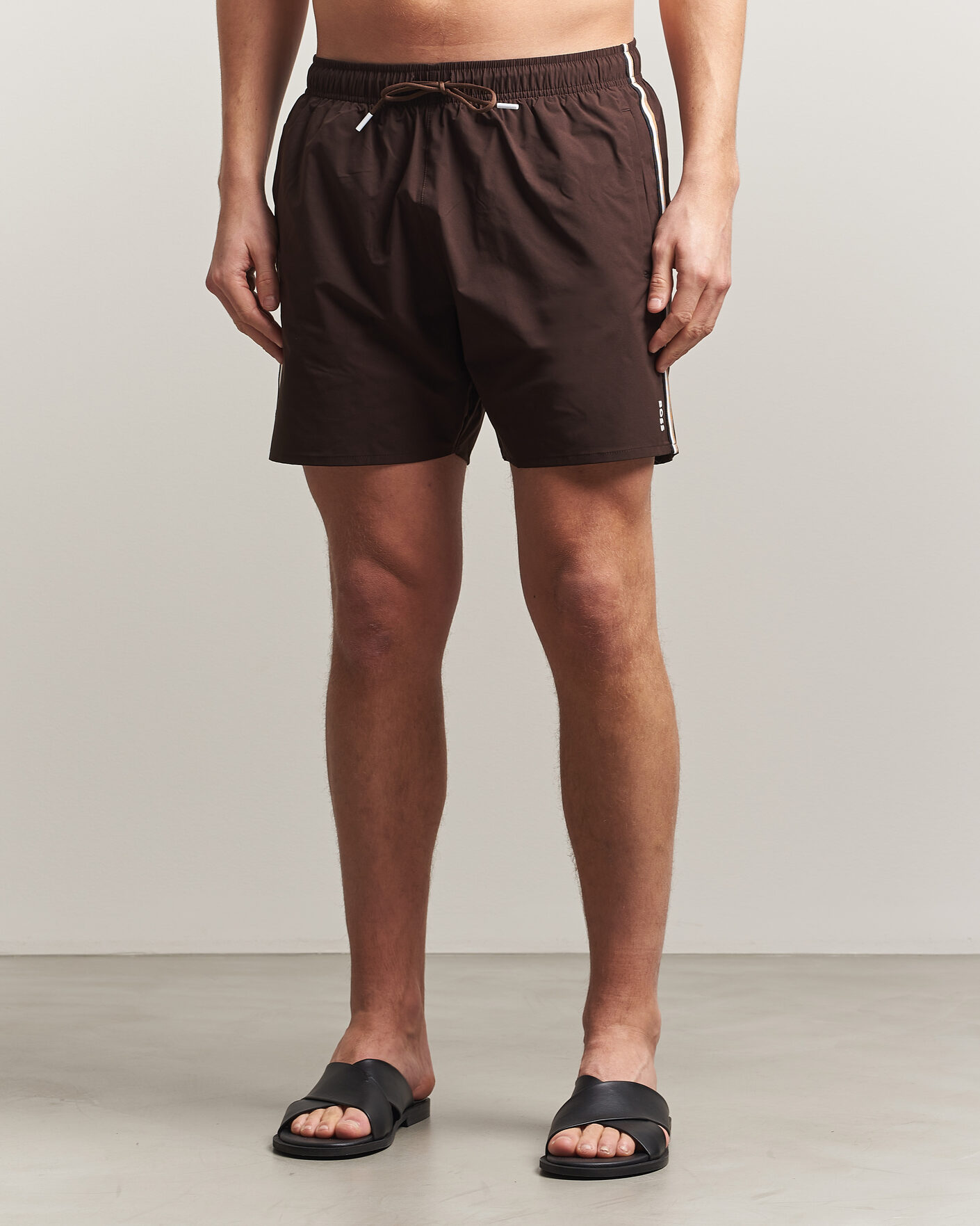 Men | Swimwear | BOSS BLACK | Iconic Swimshorts Dark Brown