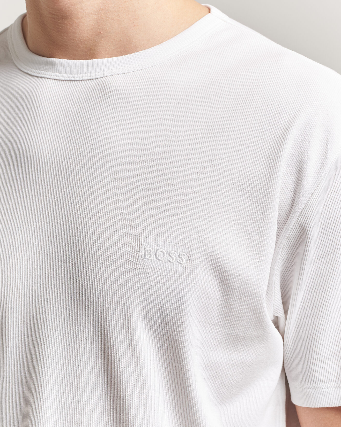 Men | T-Shirts | BOSS BLACK | 2-Pack Ribbed T-Shirt White