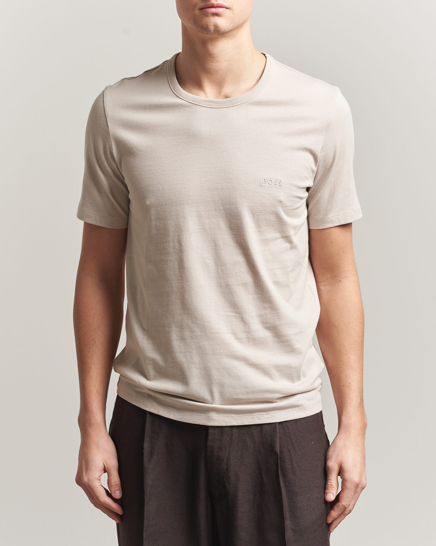 Men | T-Shirts | BOSS BLACK | 3-Pack Crew Neck T-Shirt Grey/Beige/Black