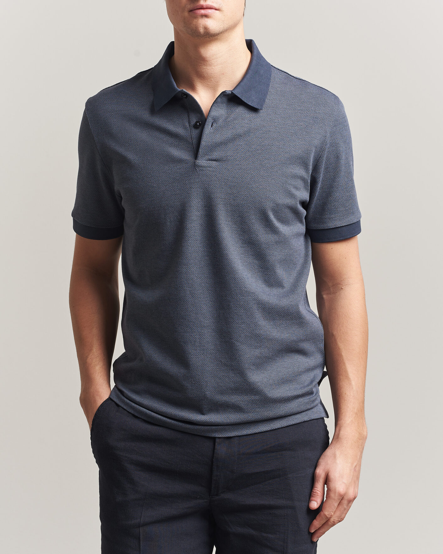 Men | Polo Shirts | BOSS BLACK | Parlay Jersey Polo Dark Blue