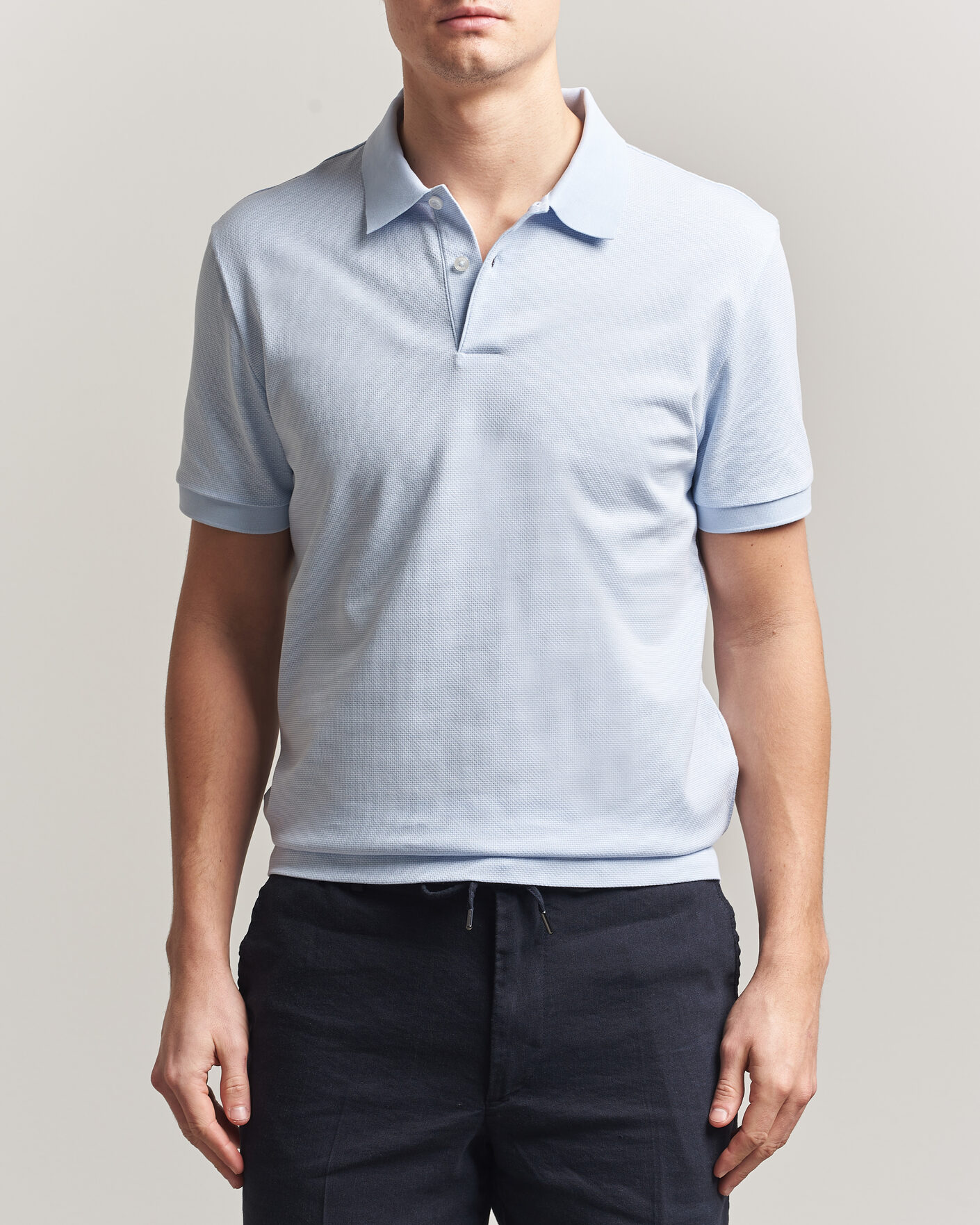 Men | Polo Shirts | BOSS BLACK | Parlay Jersey Polo Light Blue