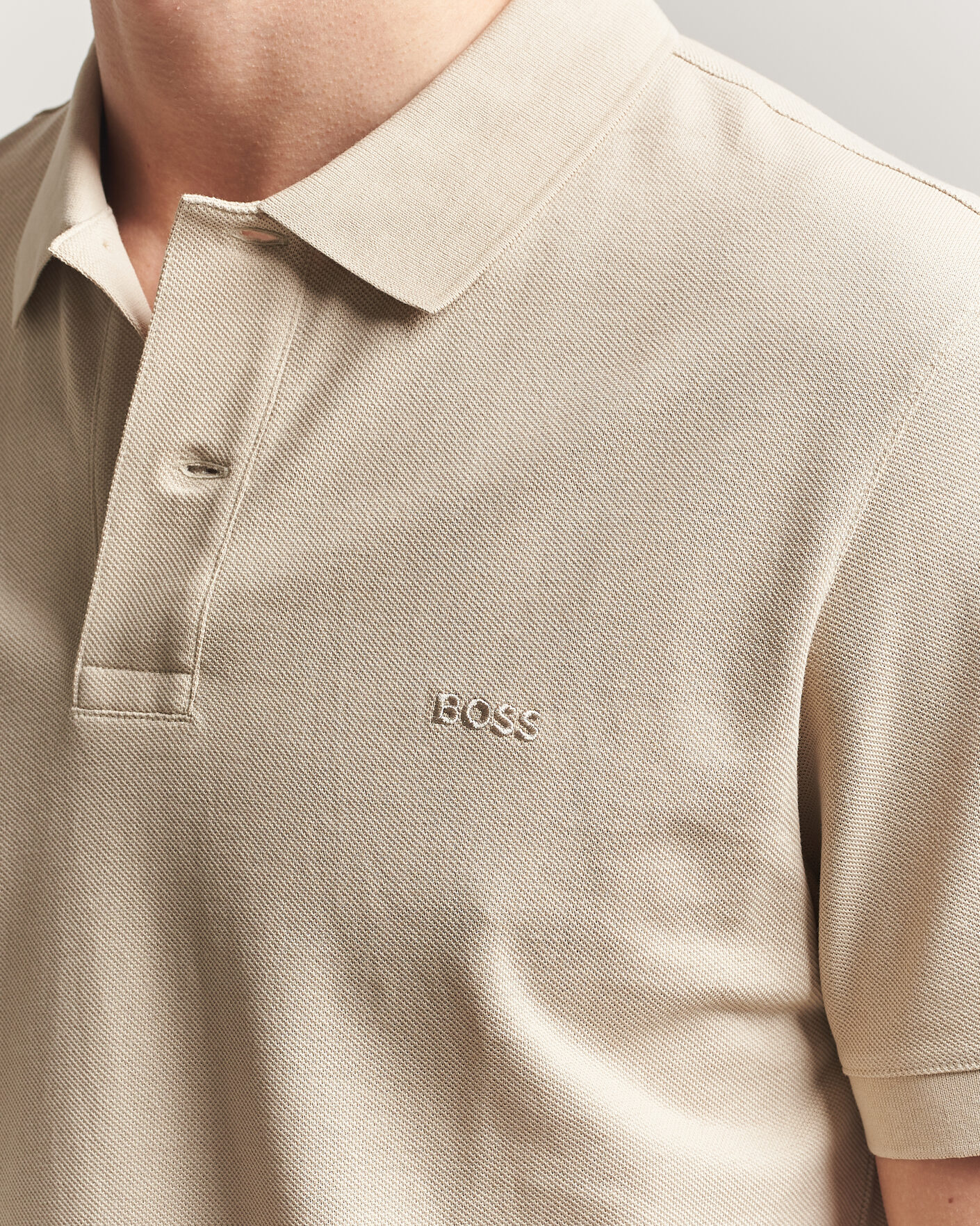 BOSS BLACK Pallas Polo Open Beige at CareOfCarl.com