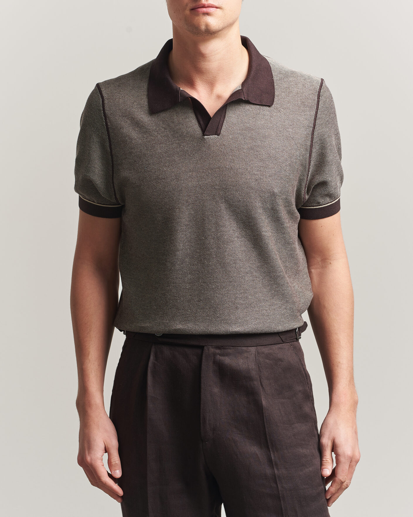 Men | Polo Shirts | BOSS BLACK | Narciso Knitted Polo Dark Brown
