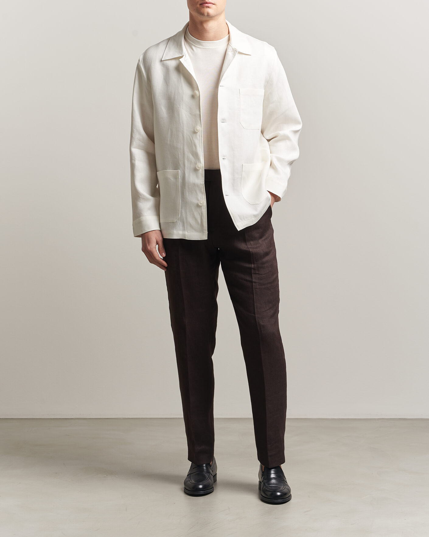 Men | Shirts | BOSS BLACK | Cai Linen Overshirt White