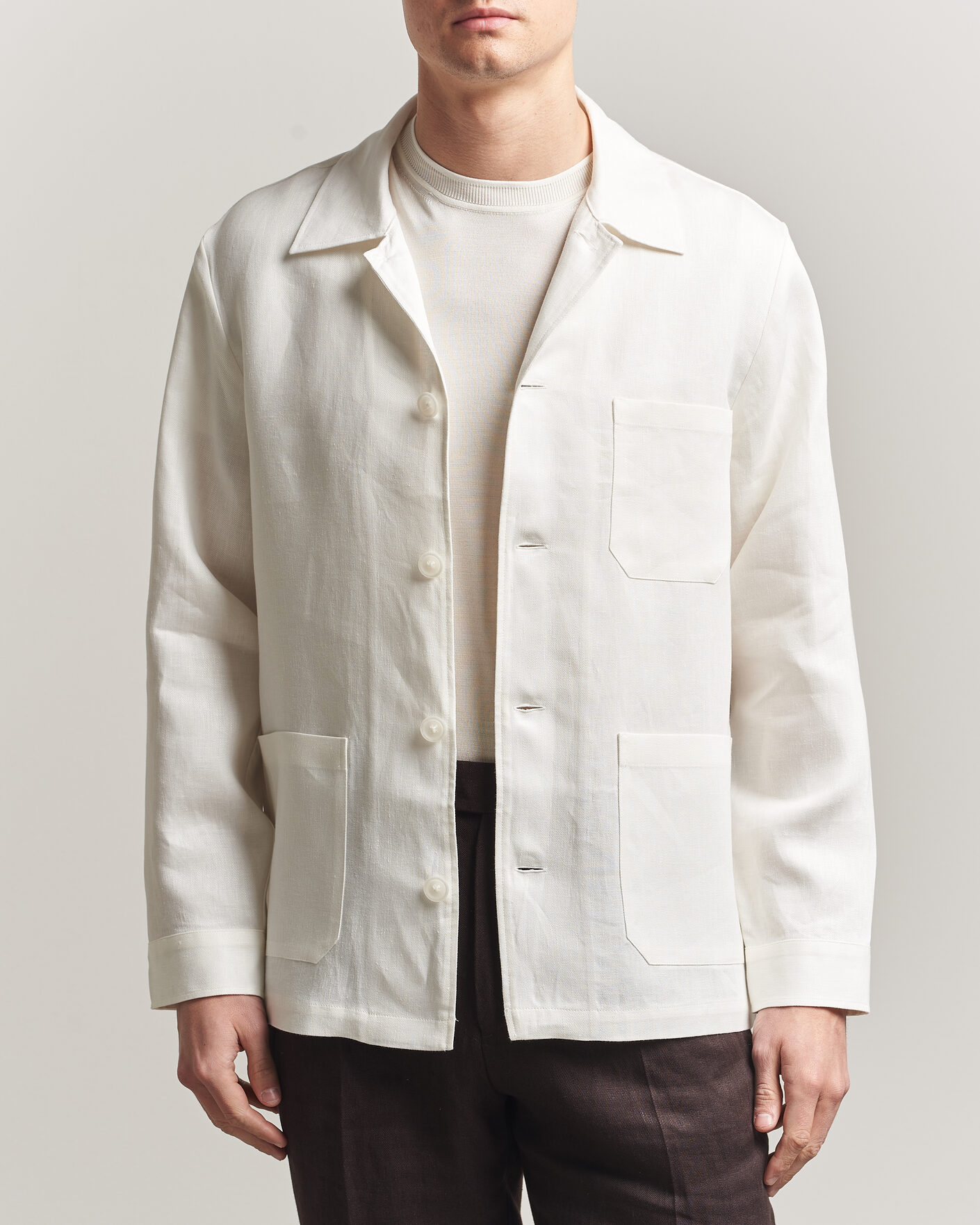 Men | Shirts | BOSS BLACK | Cai Linen Overshirt White