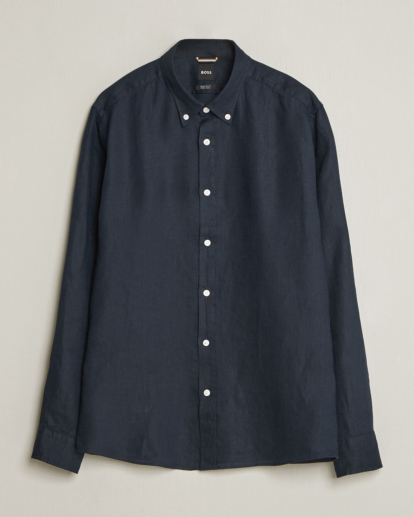 Men | Shirts | BOSS BLACK | Liam Linen Shirt Dark Blue