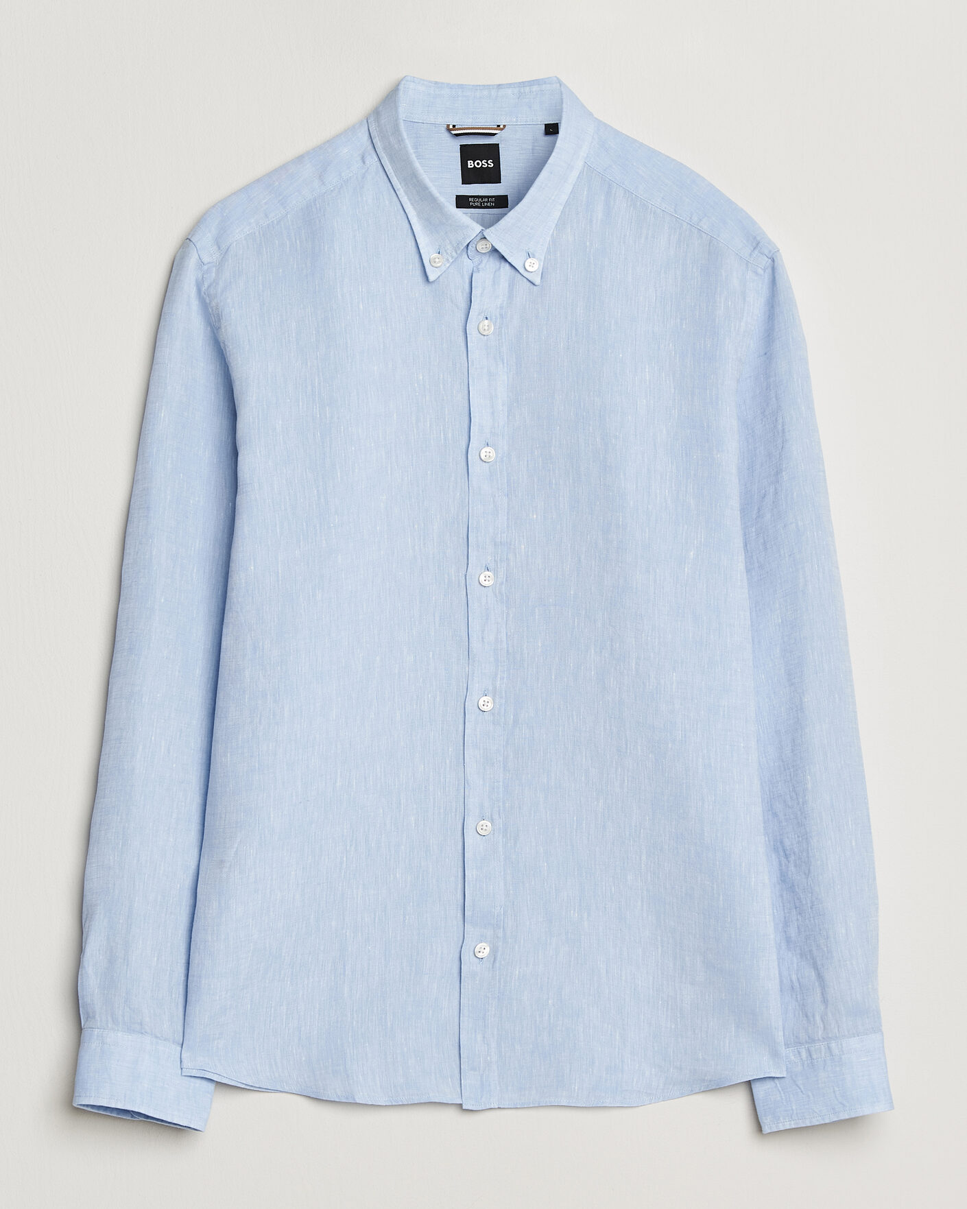 Men | Shirts | BOSS BLACK | Liam Linen Shirt Light Blue