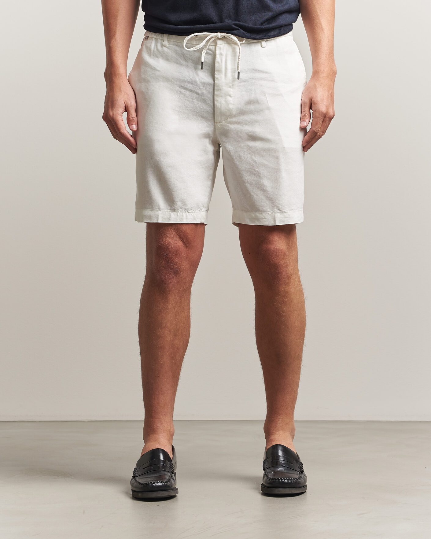Men | Shorts | BOSS BLACK | Kane Linen Drawstring Shorts White