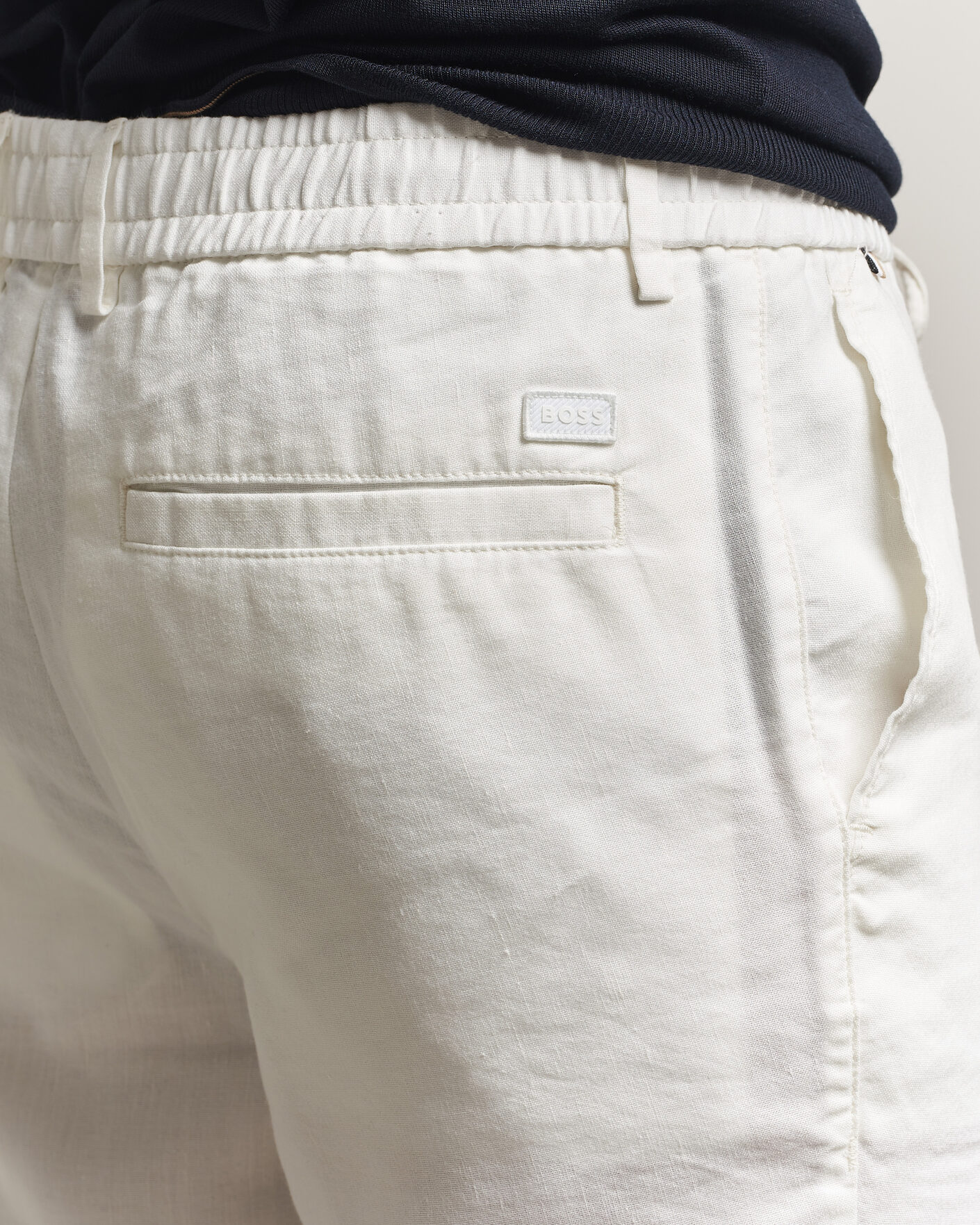 Men | Shorts | BOSS BLACK | Kane Linen Drawstring Shorts White