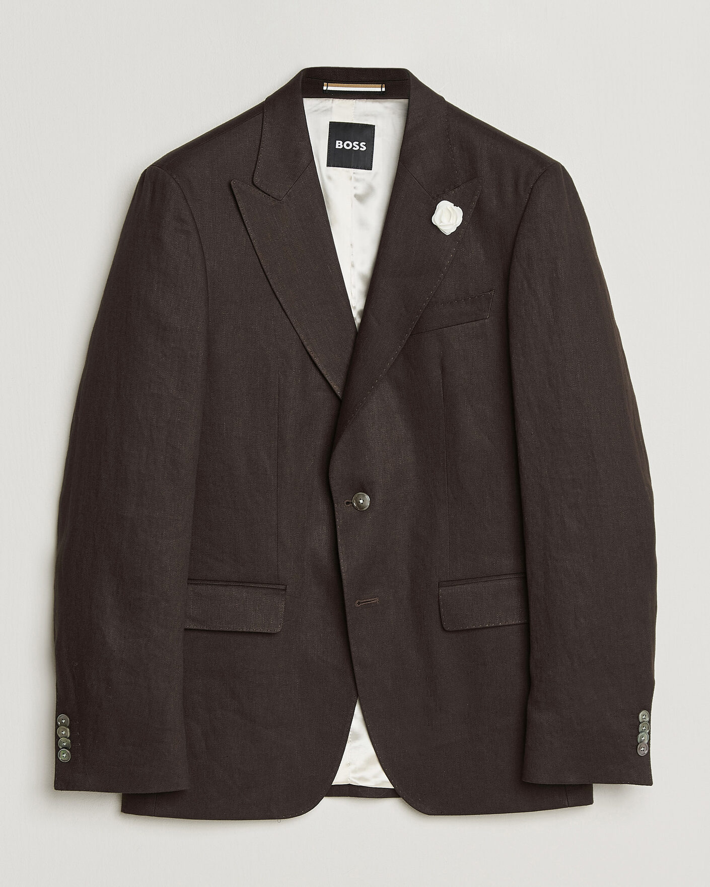 Men | Blazers | BOSS BLACK | Hutson Linen Suit Blazer Dark Brown