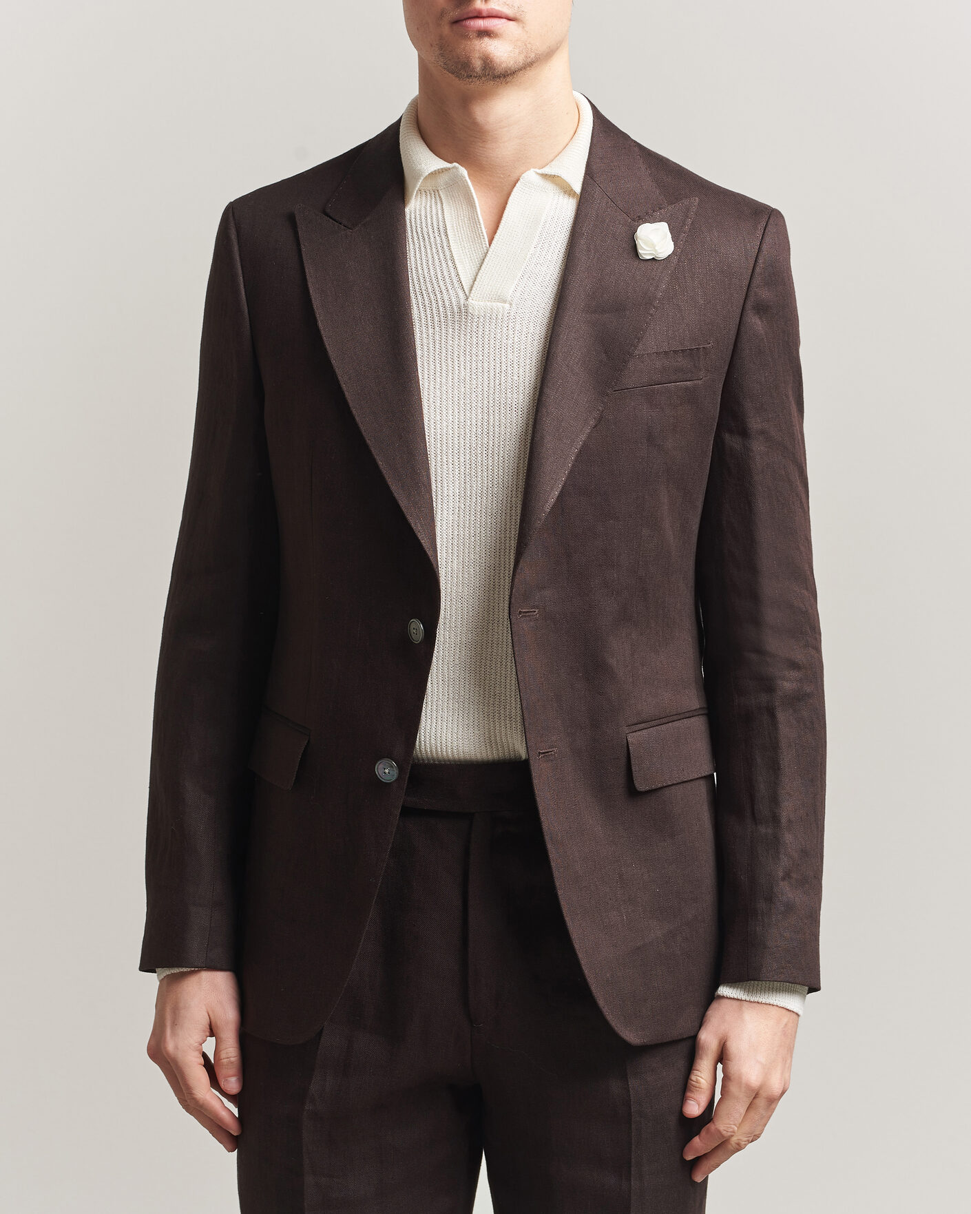 Men | Blazers | BOSS BLACK | Hutson Linen Suit Blazer Dark Brown