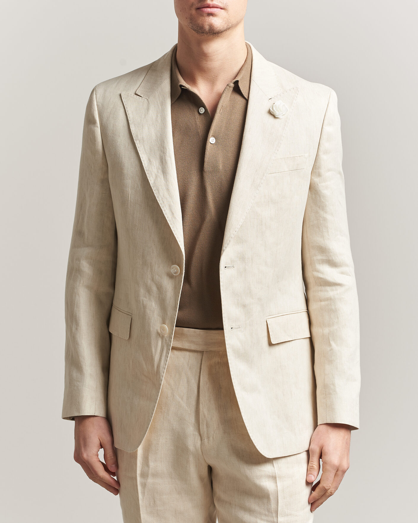 Men | Blazers | BOSS BLACK | Hutson Linen Suit Blazer Open Beige
