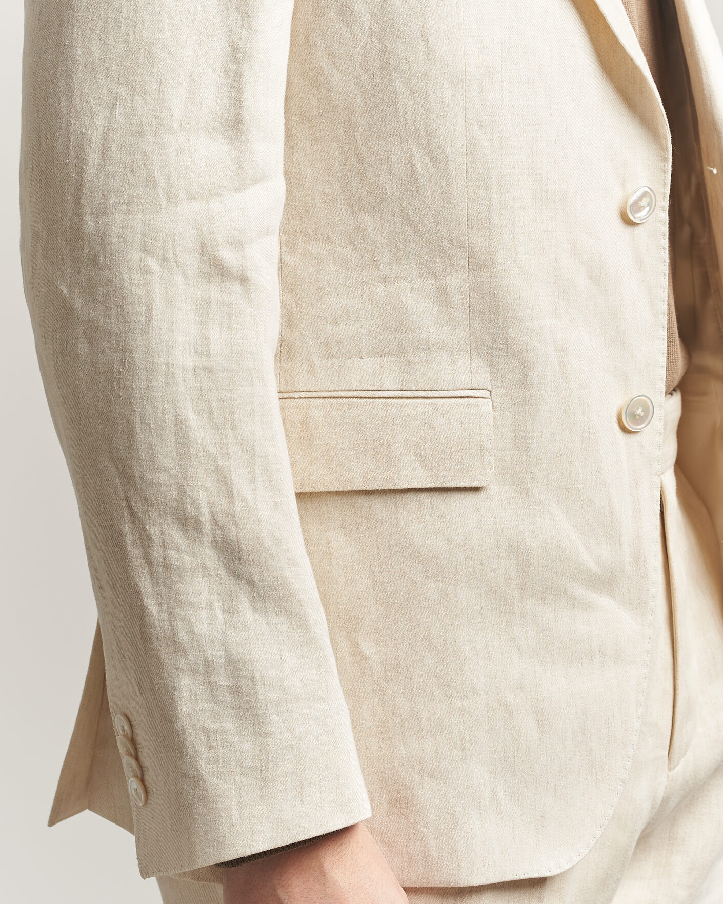 Men | Blazers | BOSS BLACK | Hutson Linen Suit Blazer Open Beige