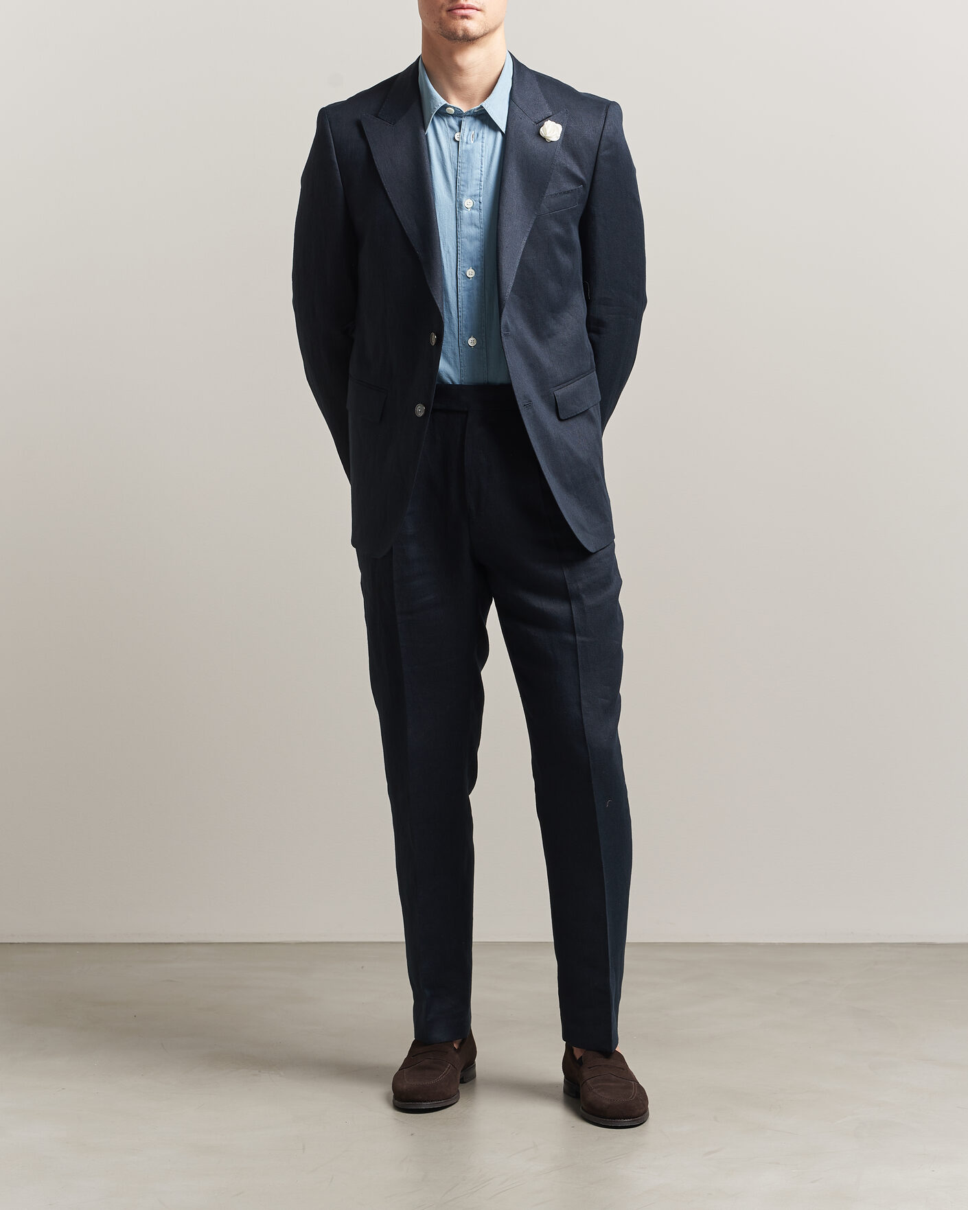 Men | Blazers | BOSS BLACK | Hutson Linen Suit Blazer Dark Blue