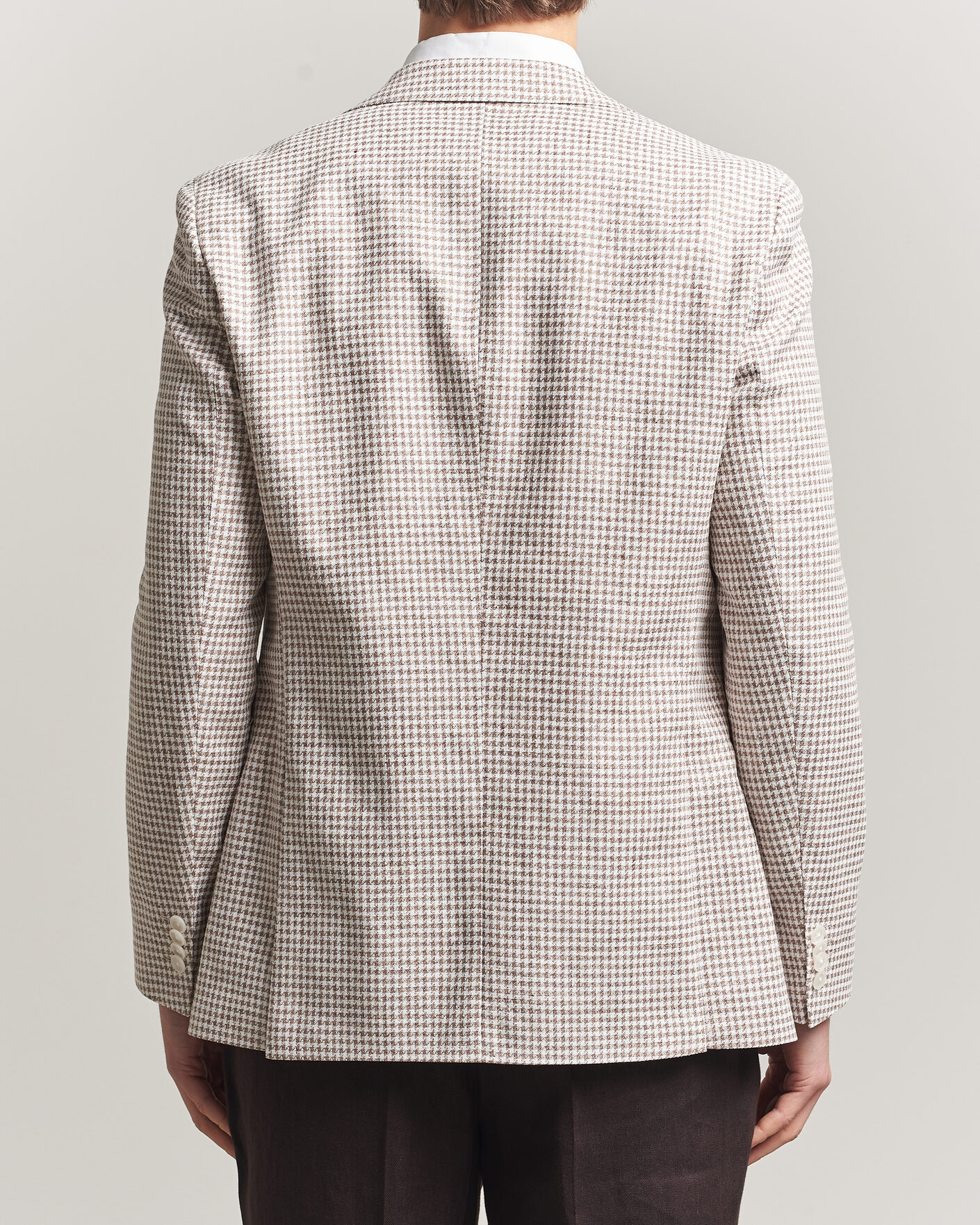Men | Blazers | BOSS BLACK | Hutson Linen/Cotton Houndstooth Blazer Open Beige