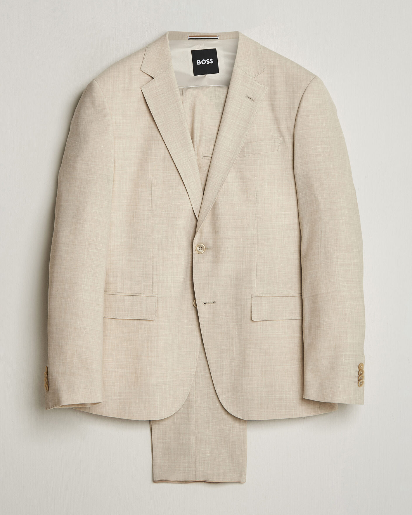Men | Suits | BOSS BLACK | Huge Wool/Linen Suit Open Beige