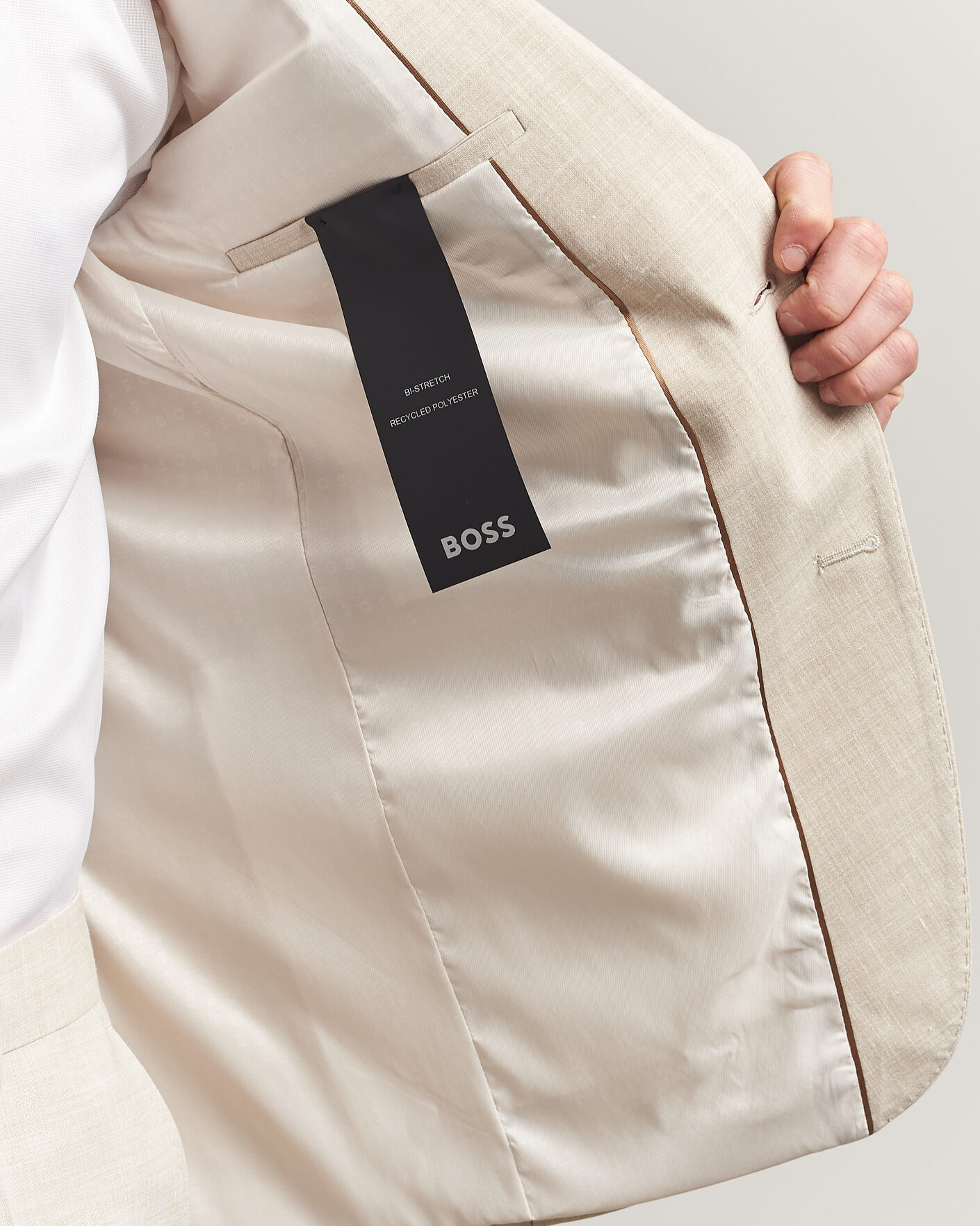 Men | Suits | BOSS BLACK | Huge Wool/Linen Suit Open Beige