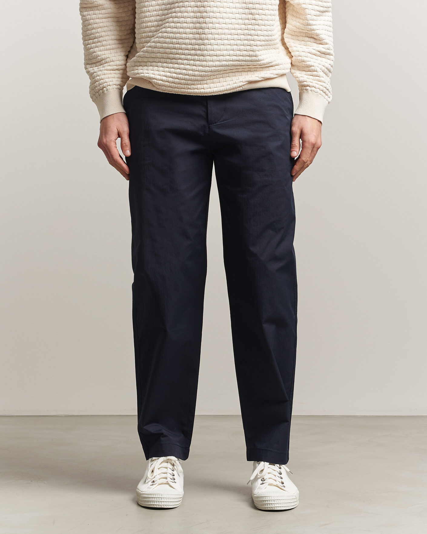 Men | Trousers | BOSS ORANGE | Cotton Chinos Dark Blue