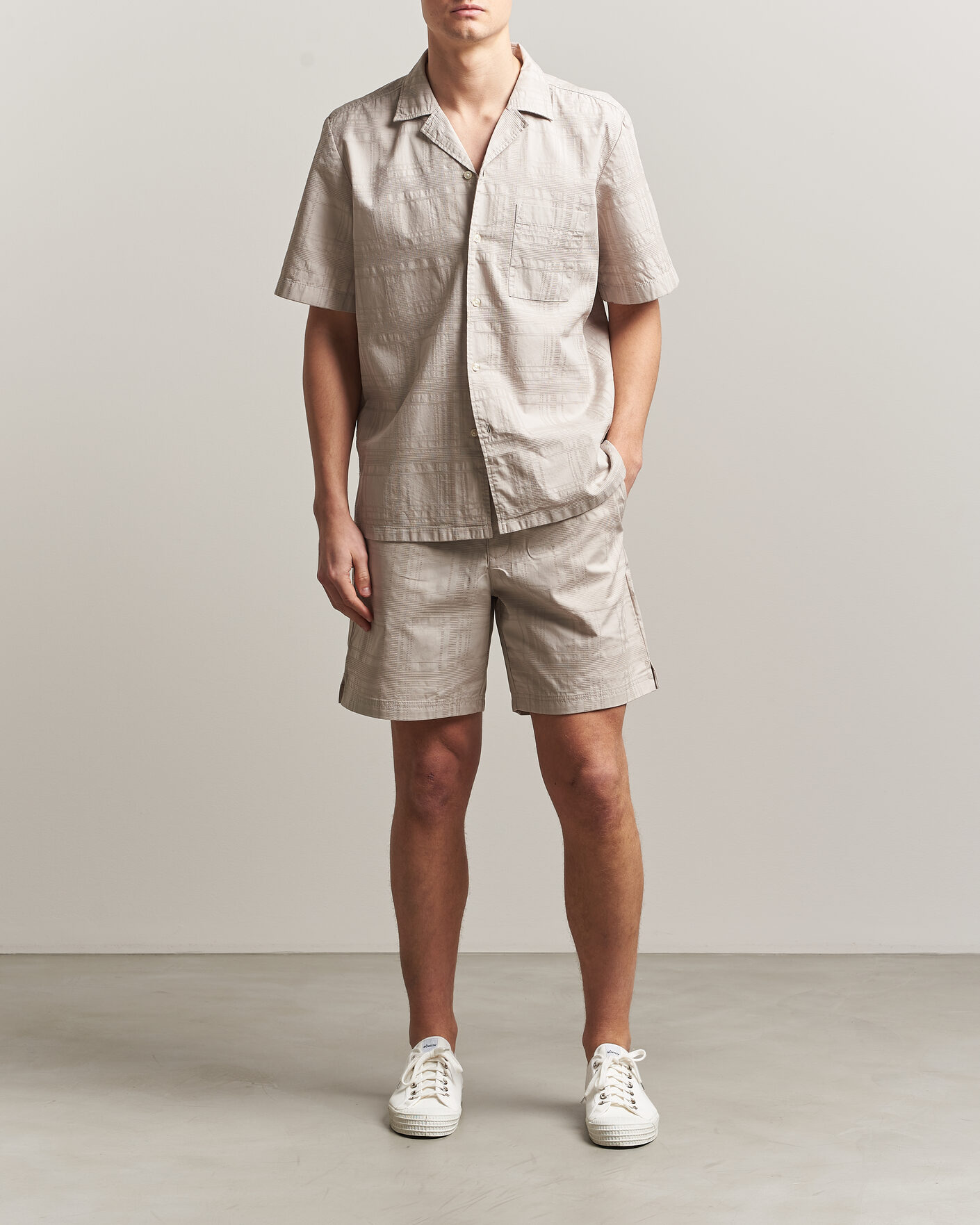 Men | Shorts | BOSS ORANGE | Sandrew Cotton Drawstring Shorts Open Grey