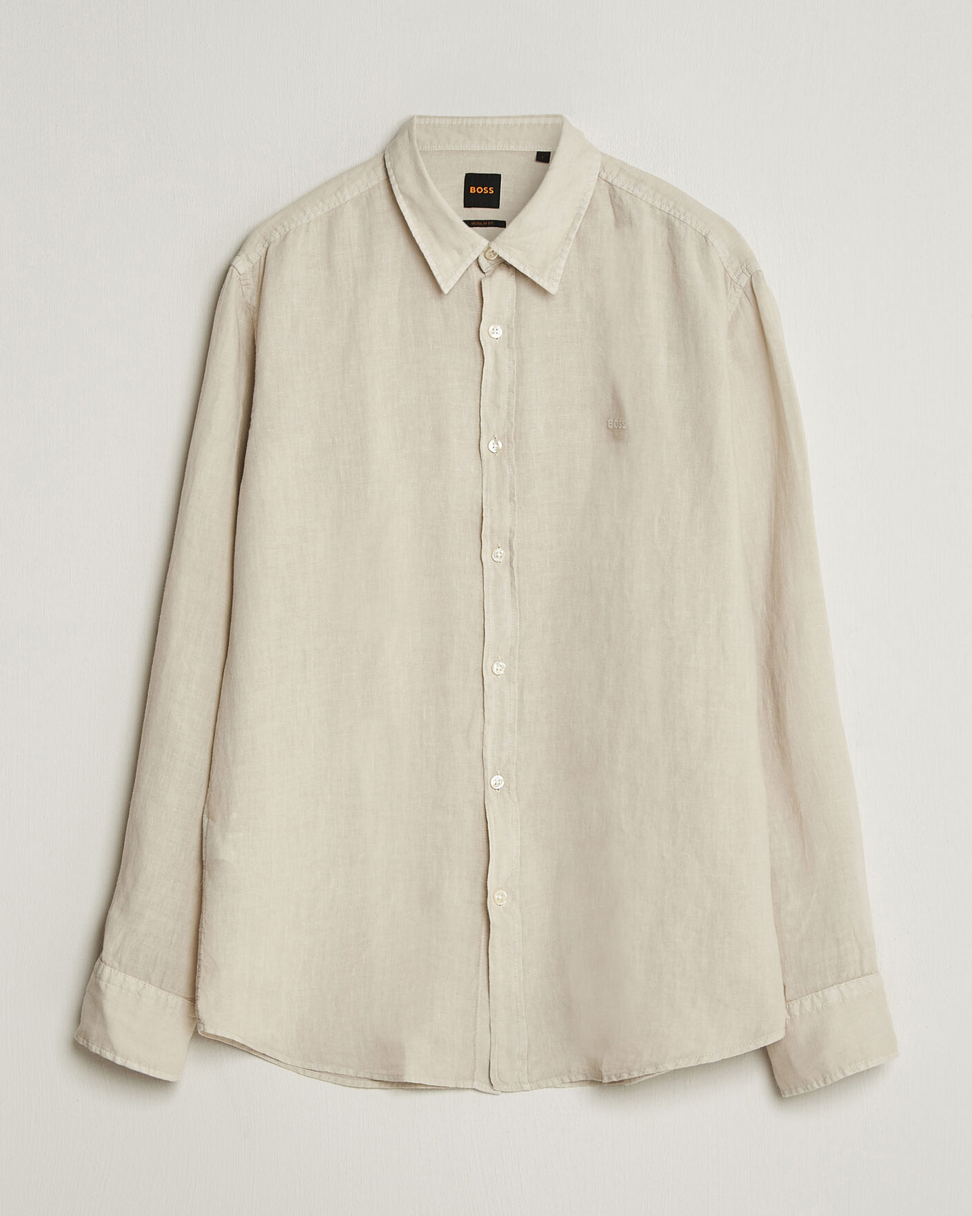 Men | Shirts | BOSS ORANGE | Relegant Linen Shirt Light Beige