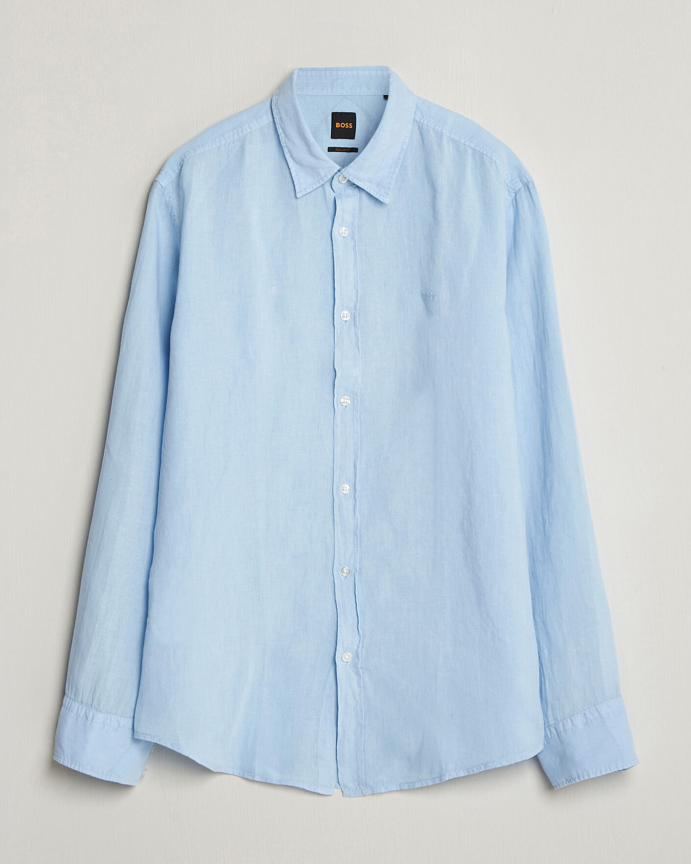 Men | Shirts | BOSS ORANGE | Relegant Linen Shirt Light Blue