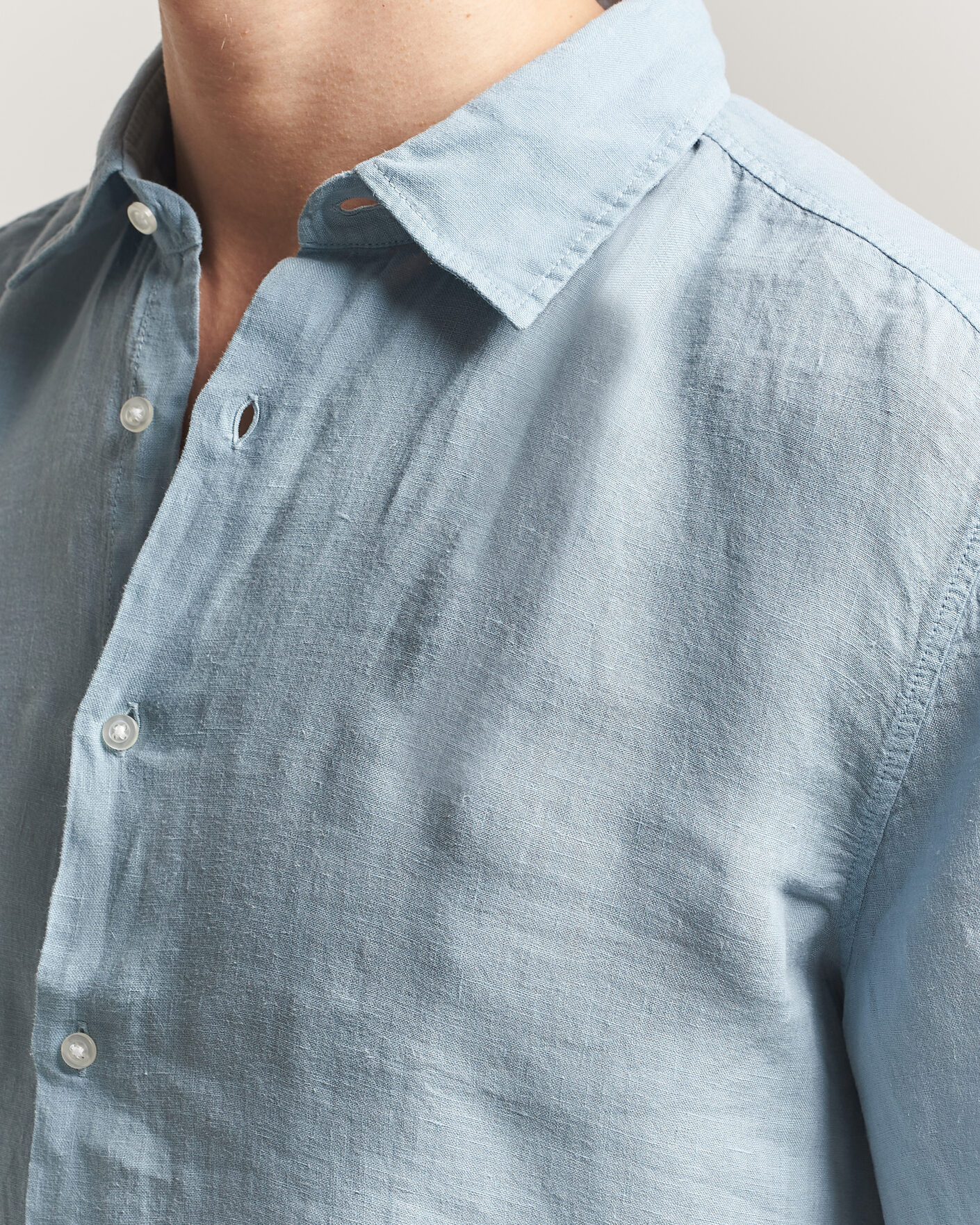 Men | Shirts | BOSS ORANGE | Rash Linen Short Sleeve Shirt Light Blue