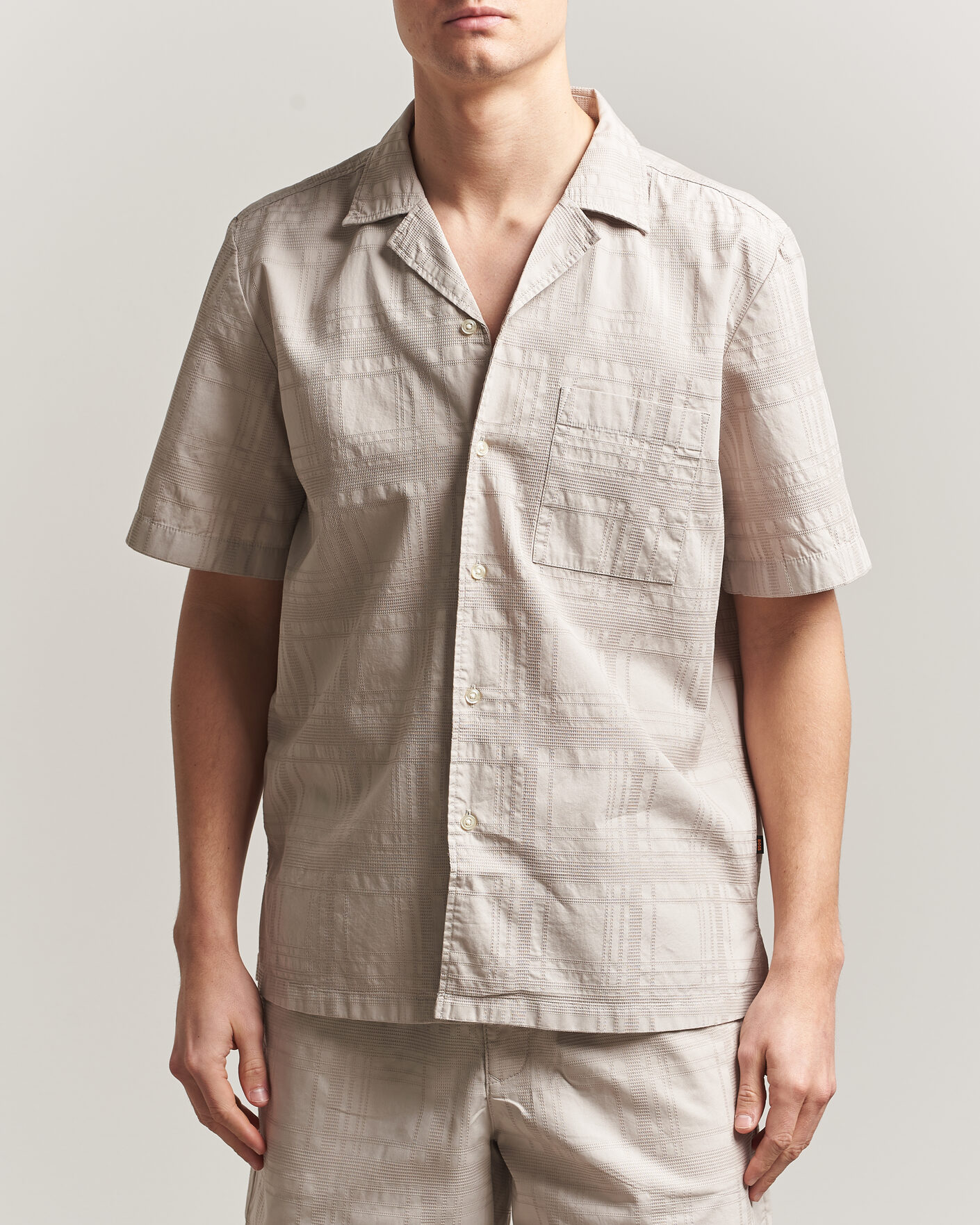 Men | Shirts | BOSS ORANGE | Rayer Cotton Resort Shirt Beige