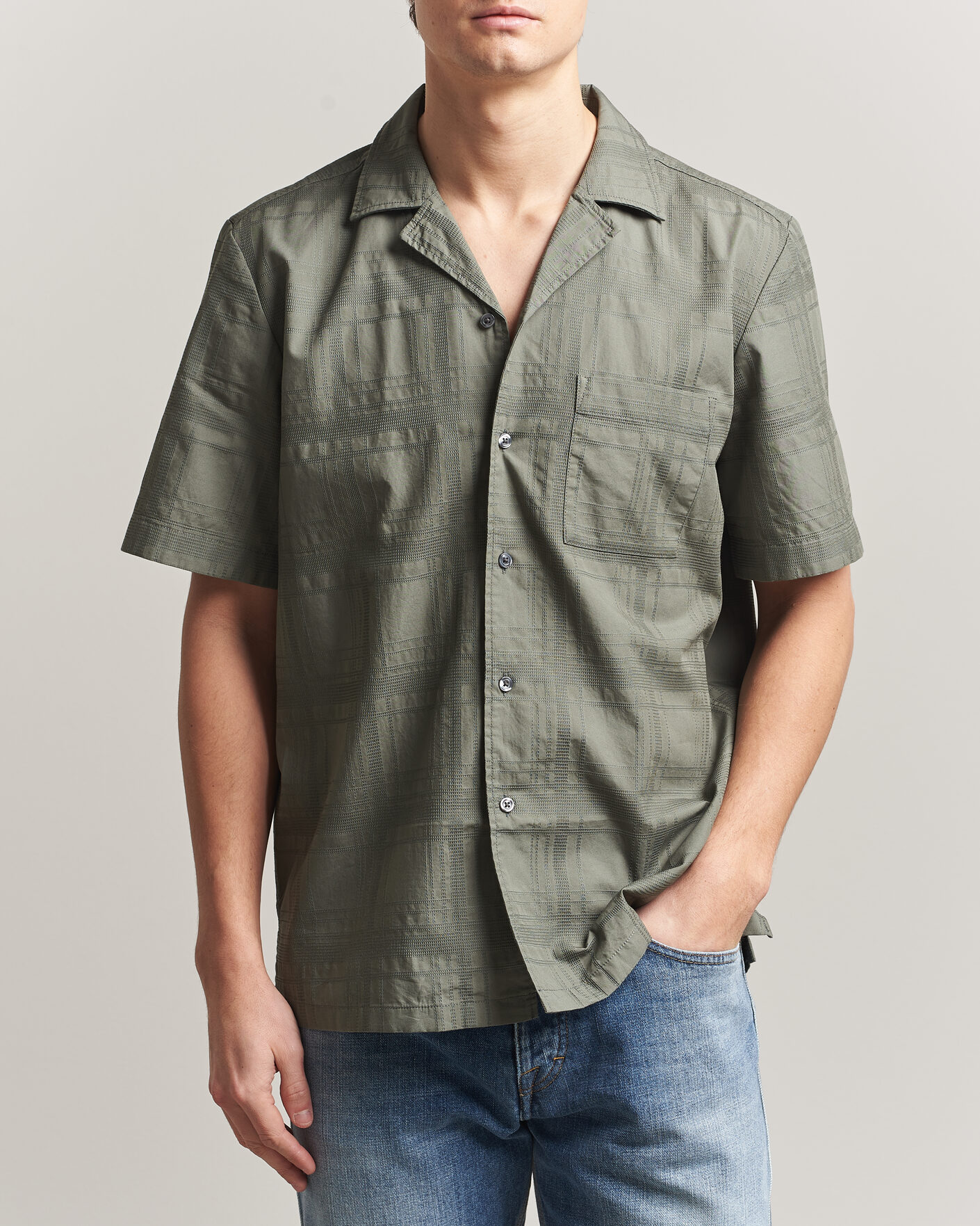 Men | Shirts | BOSS ORANGE | Rayer Cotton Resort Shirt Open Grey