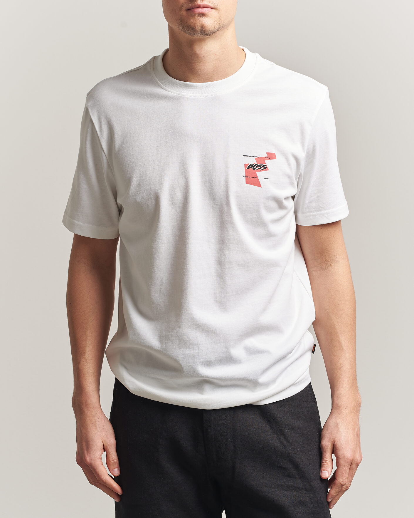 Men | T-Shirts | BOSS ORANGE | Movement Printed Crew Neck T-Shirt Natural