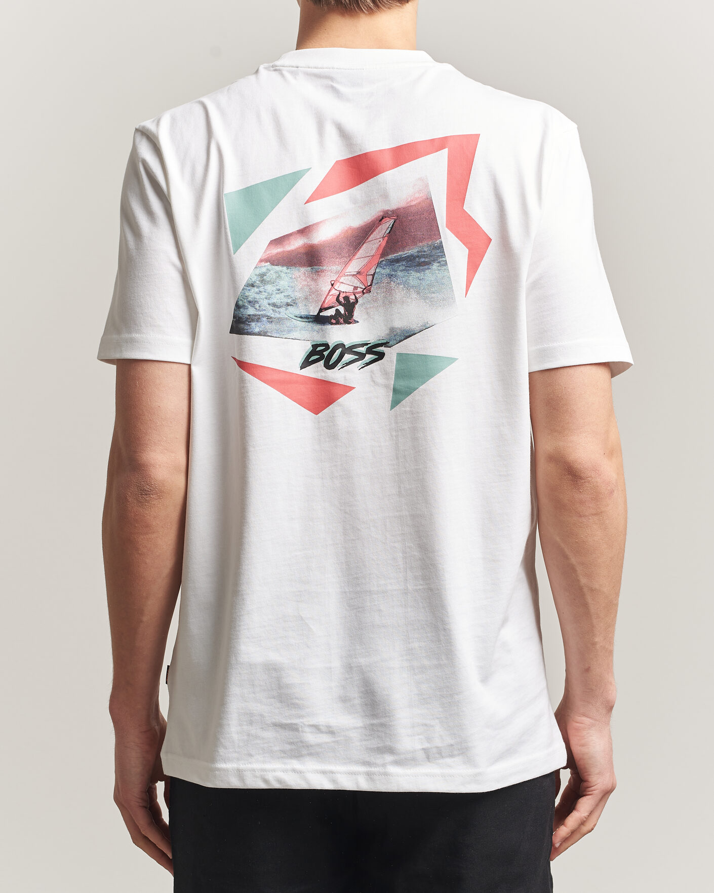 Men | T-Shirts | BOSS ORANGE | Movement Printed Crew Neck T-Shirt Natural