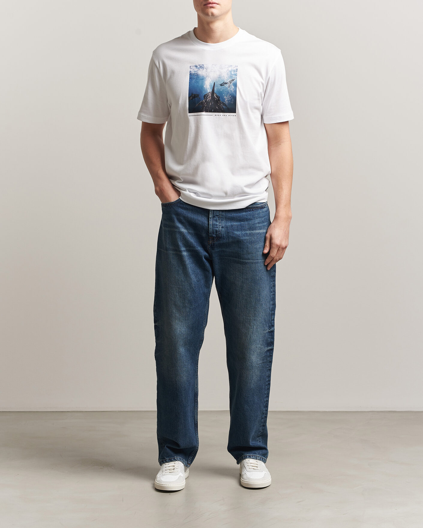 Men | T-Shirts | BOSS ORANGE | Creature Printed Crew Neck T-Shirt Natural