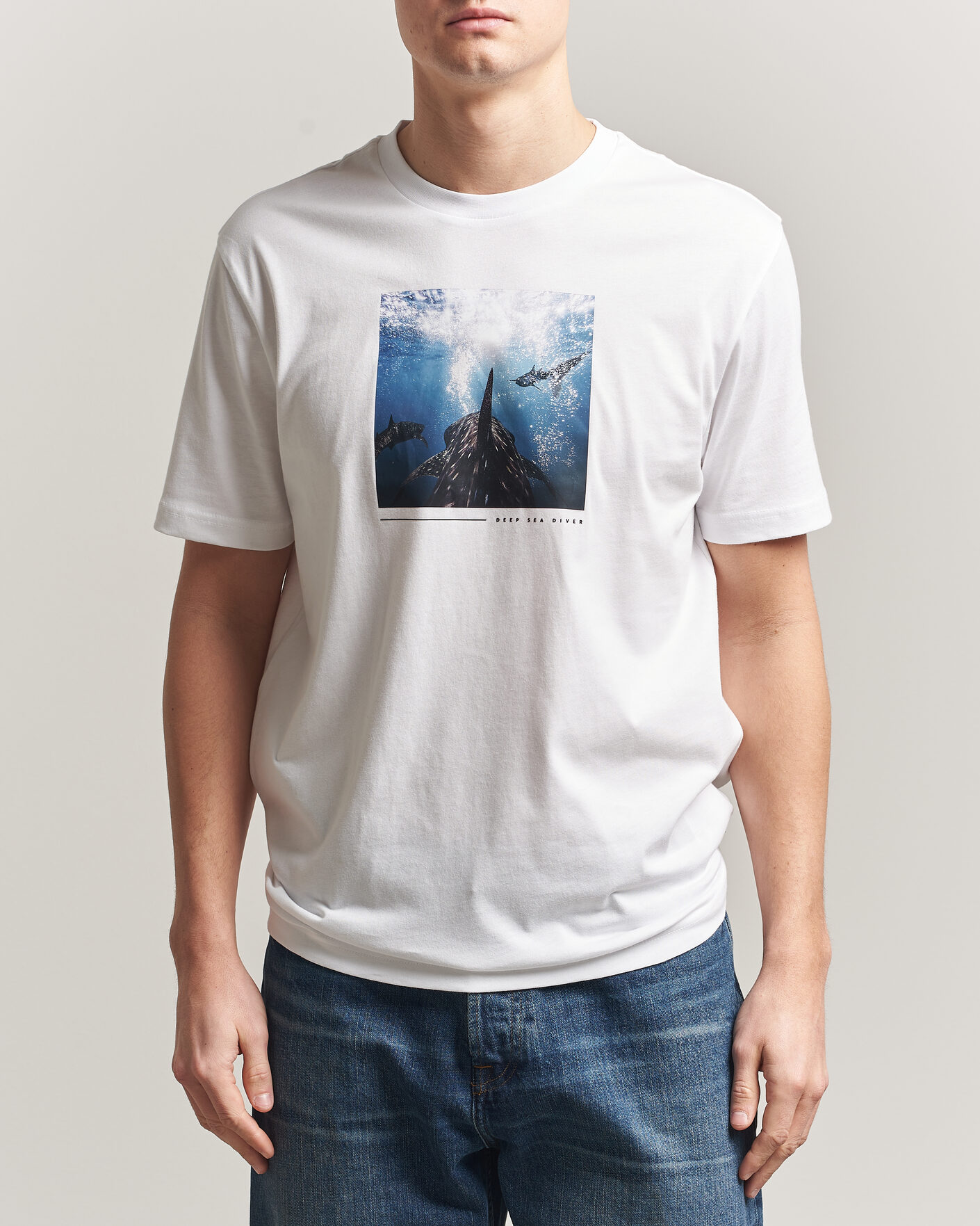 Men | T-Shirts | BOSS ORANGE | Creature Printed Crew Neck T-Shirt Natural