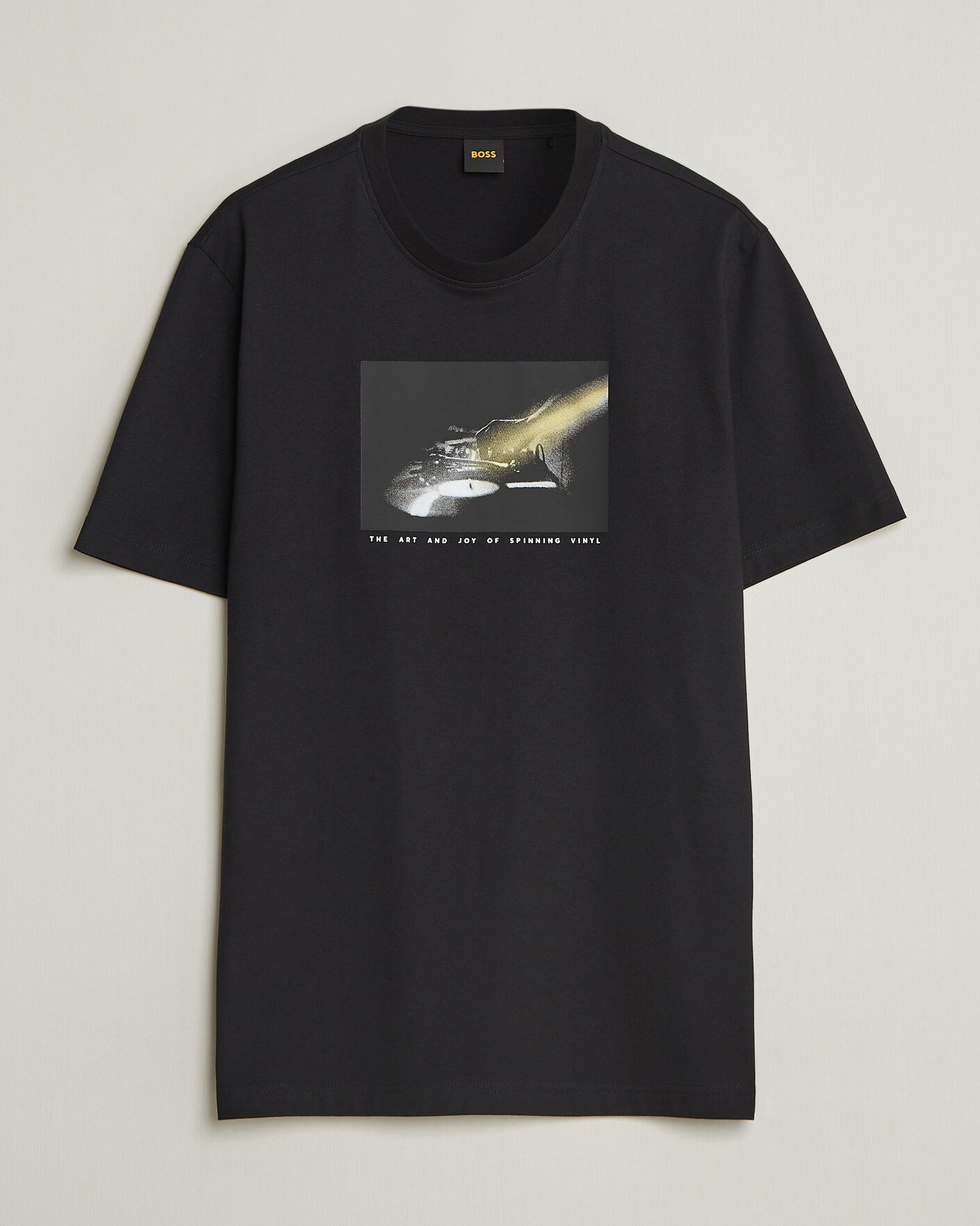 BOSS ORANGE DJ Printed Crew Neck T-Shirt Black at CareOfCarl.com