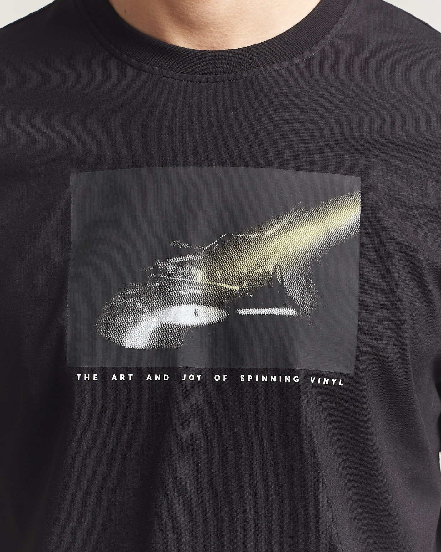 Men | T-Shirts | BOSS ORANGE | DJ Printed Crew Neck T-Shirt Black