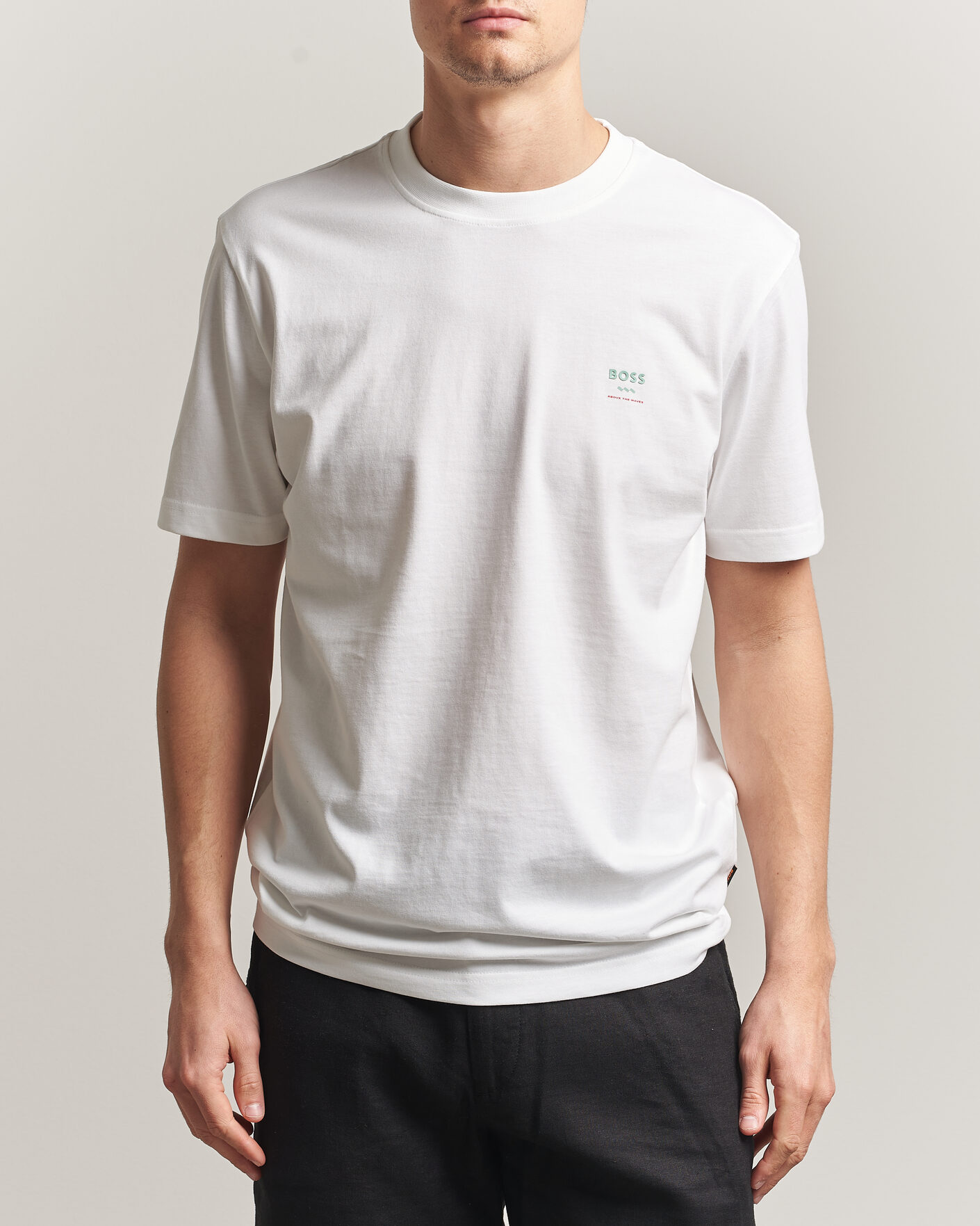 Men | T-Shirts | BOSS ORANGE | Groove Printed Crew Neck T-Shirt White