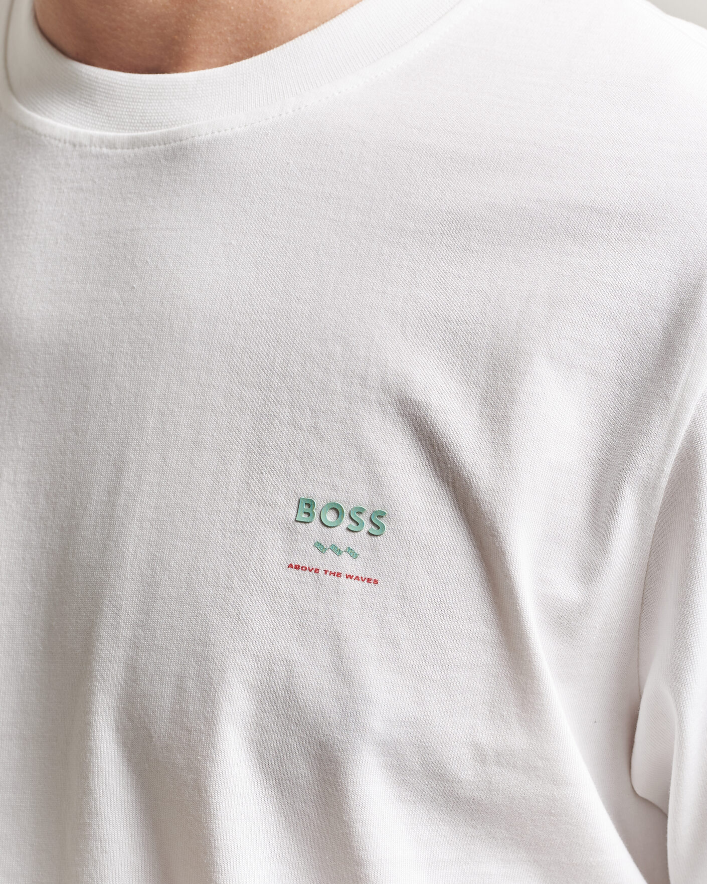 Men | T-Shirts | BOSS ORANGE | Groove Printed Crew Neck T-Shirt White