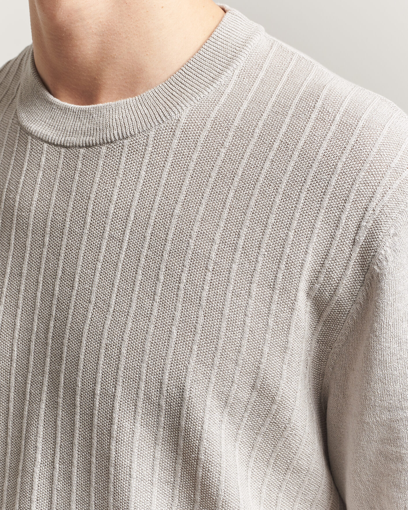 Men | T-Shirts | BOSS ORANGE | Kajordino Linen/Cotton Knitted T-Shirt Beige