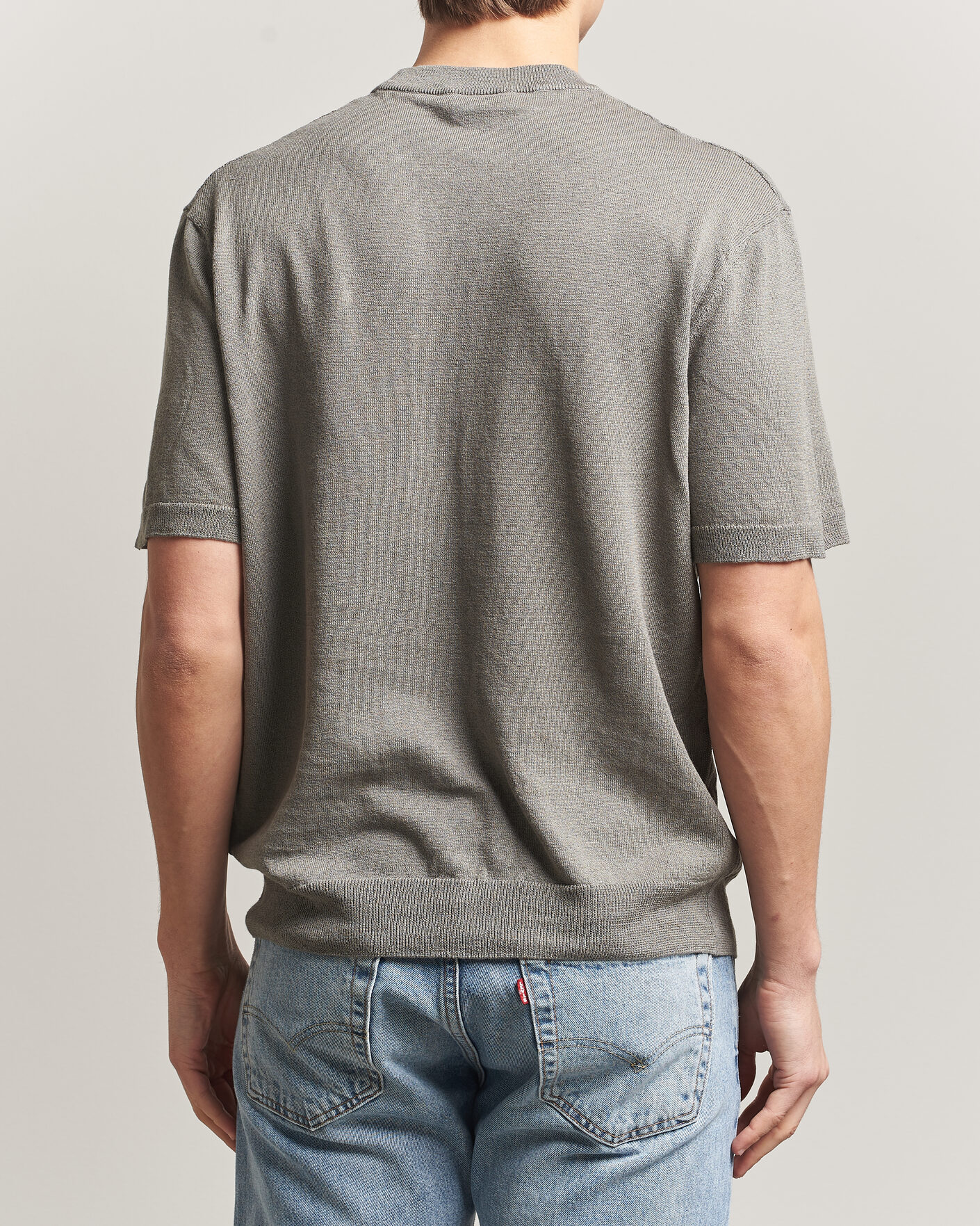 Men | T-Shirts | BOSS ORANGE | Kajordino Linen/Cotton Knitted T-Shirt Green