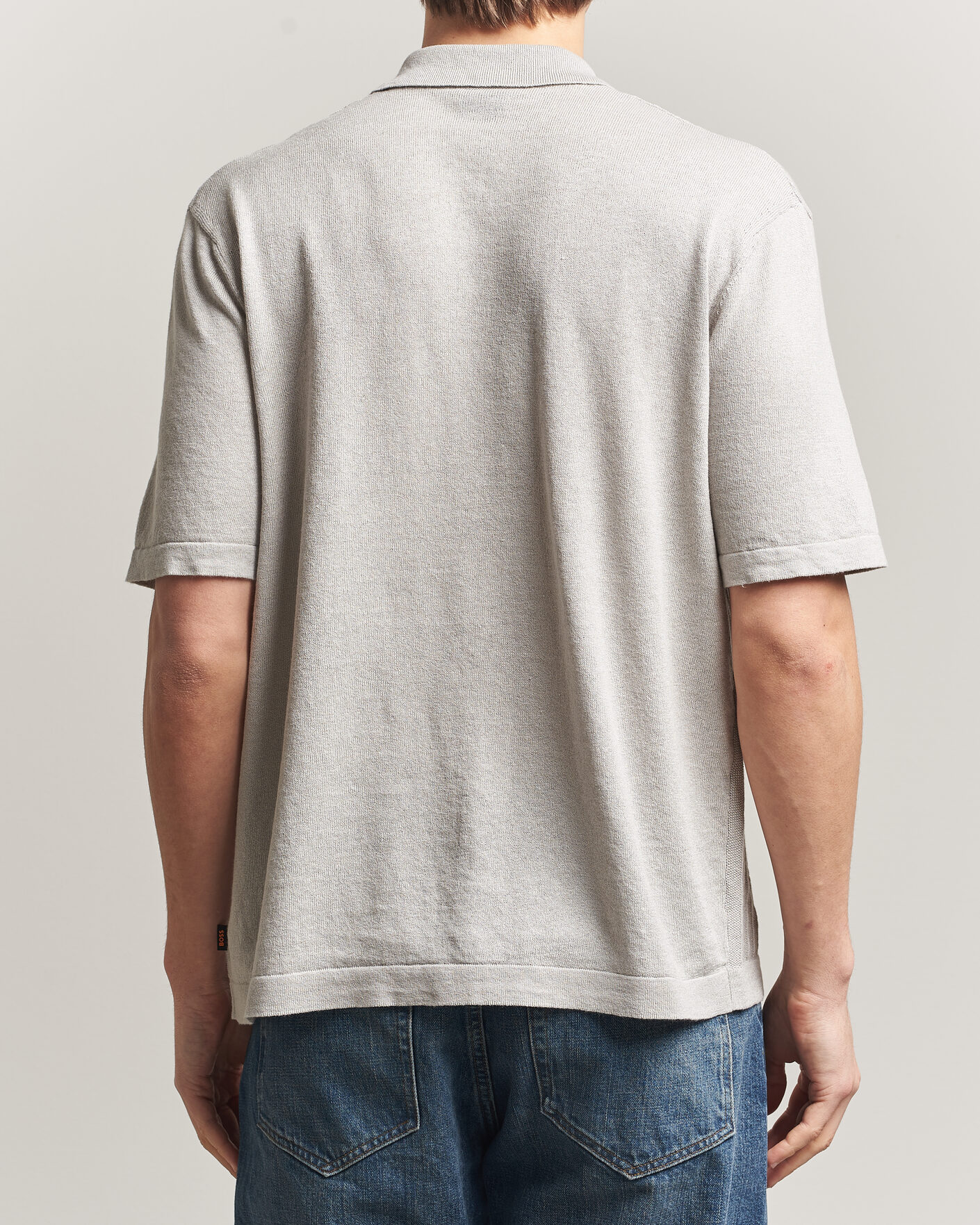 Men | Shirts | BOSS ORANGE | Amicino Linen/Cotton Knitted Shirt Beige