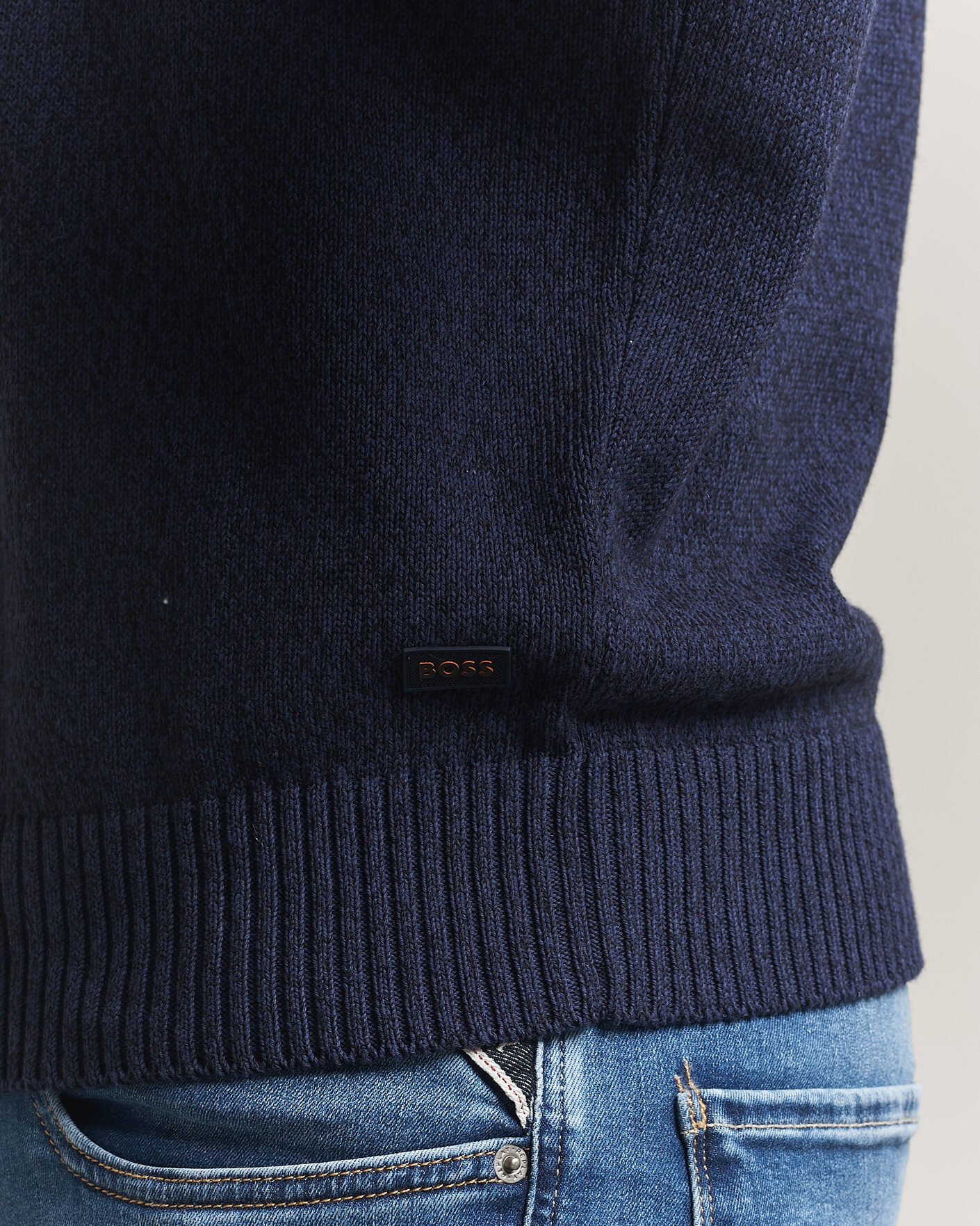 BOSS ORANGE Kerlino Knitted Sweater Dark Blue at CareOfCarl.com